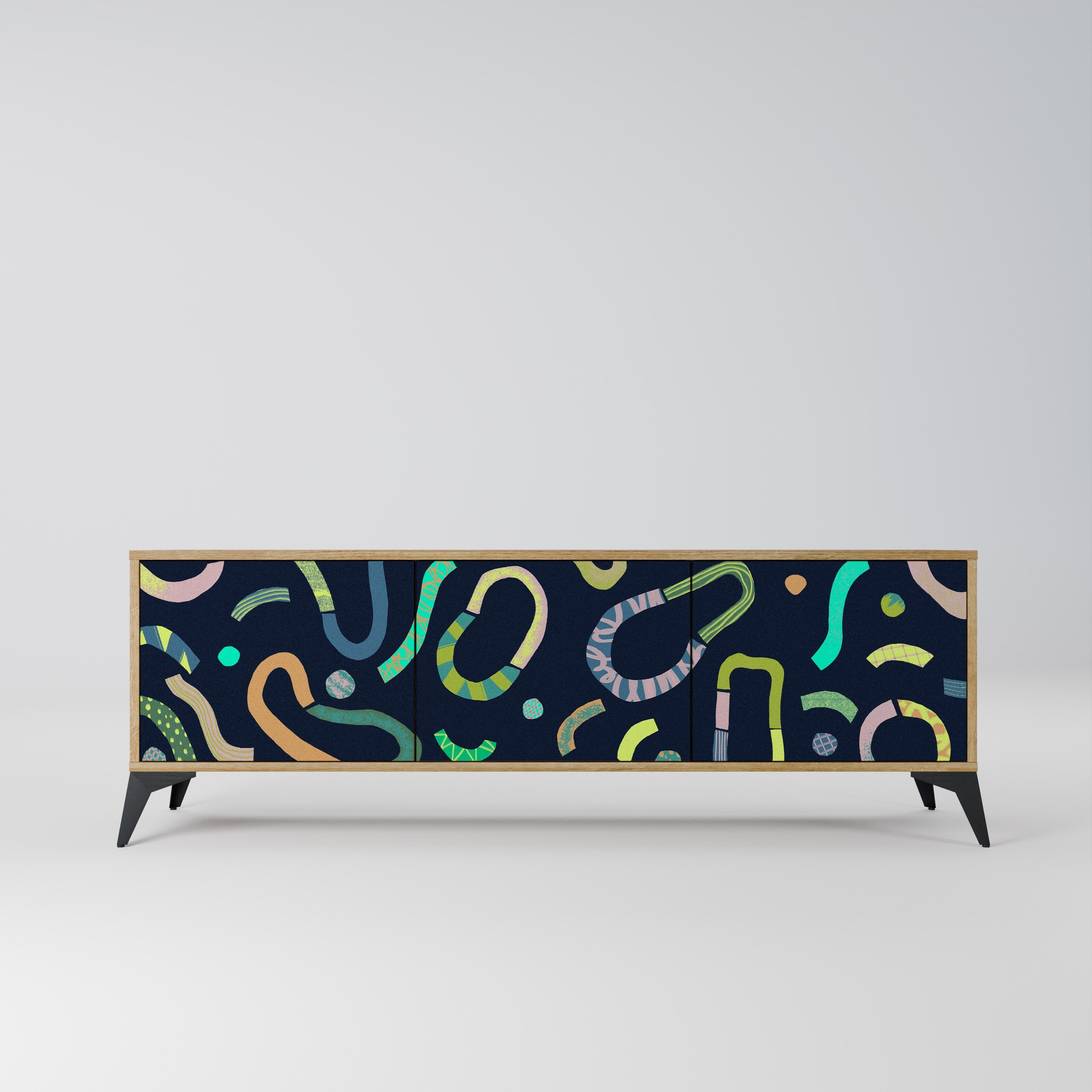 Meuble TV 3 portes CONTRAST DANCE effet chêne