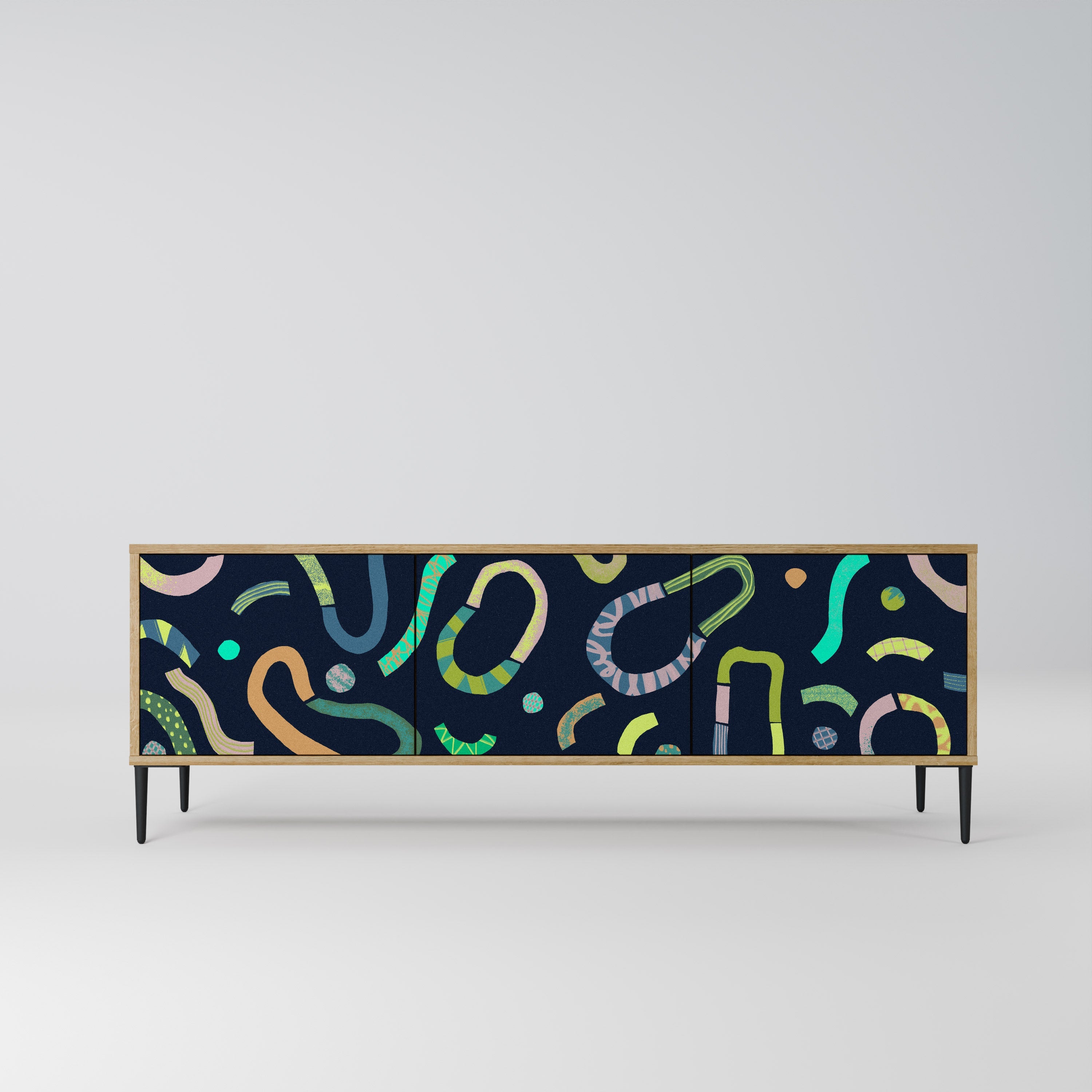 Meuble TV 3 portes CONTRAST DANCE effet chêne