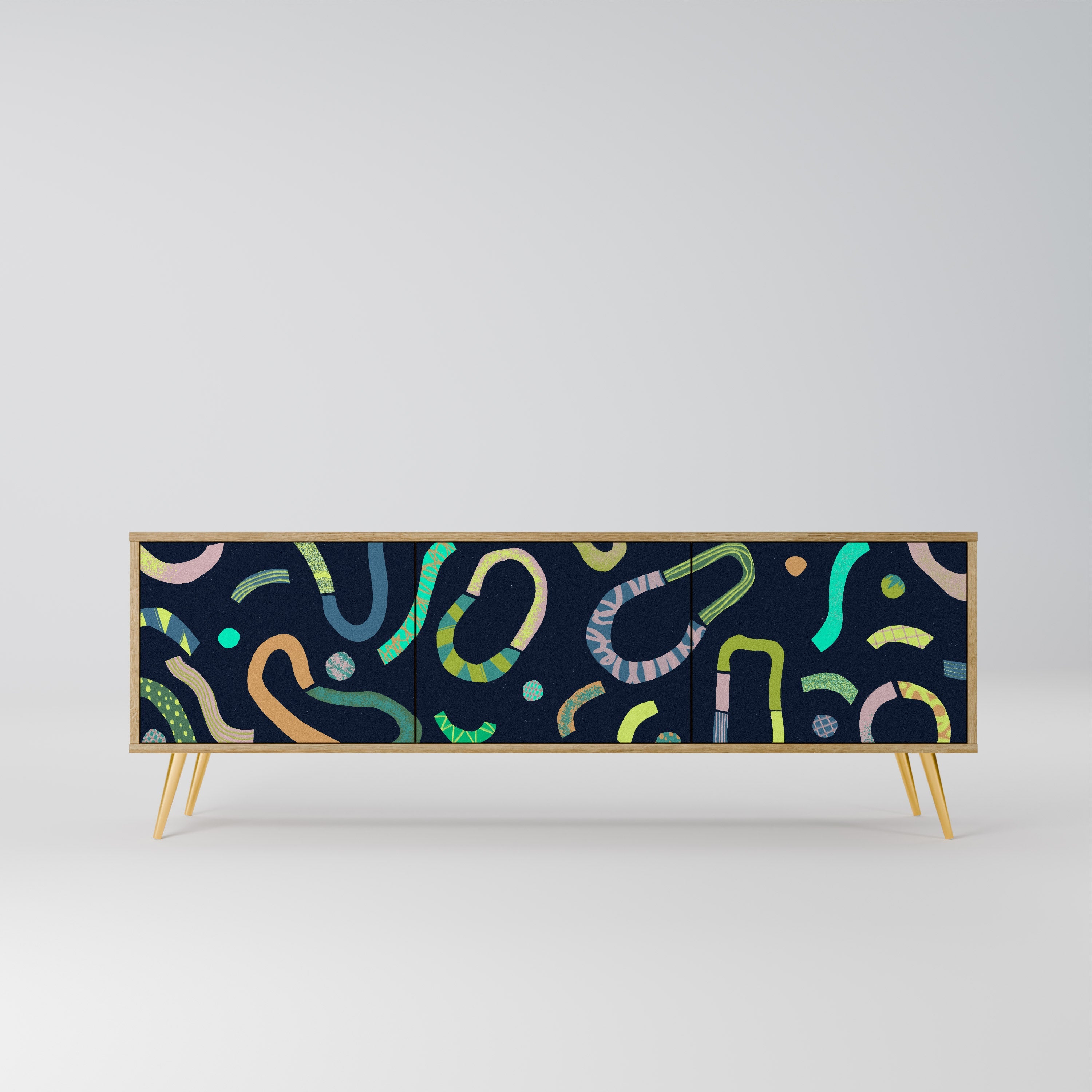 Meuble TV 3 portes CONTRAST DANCE effet chêne