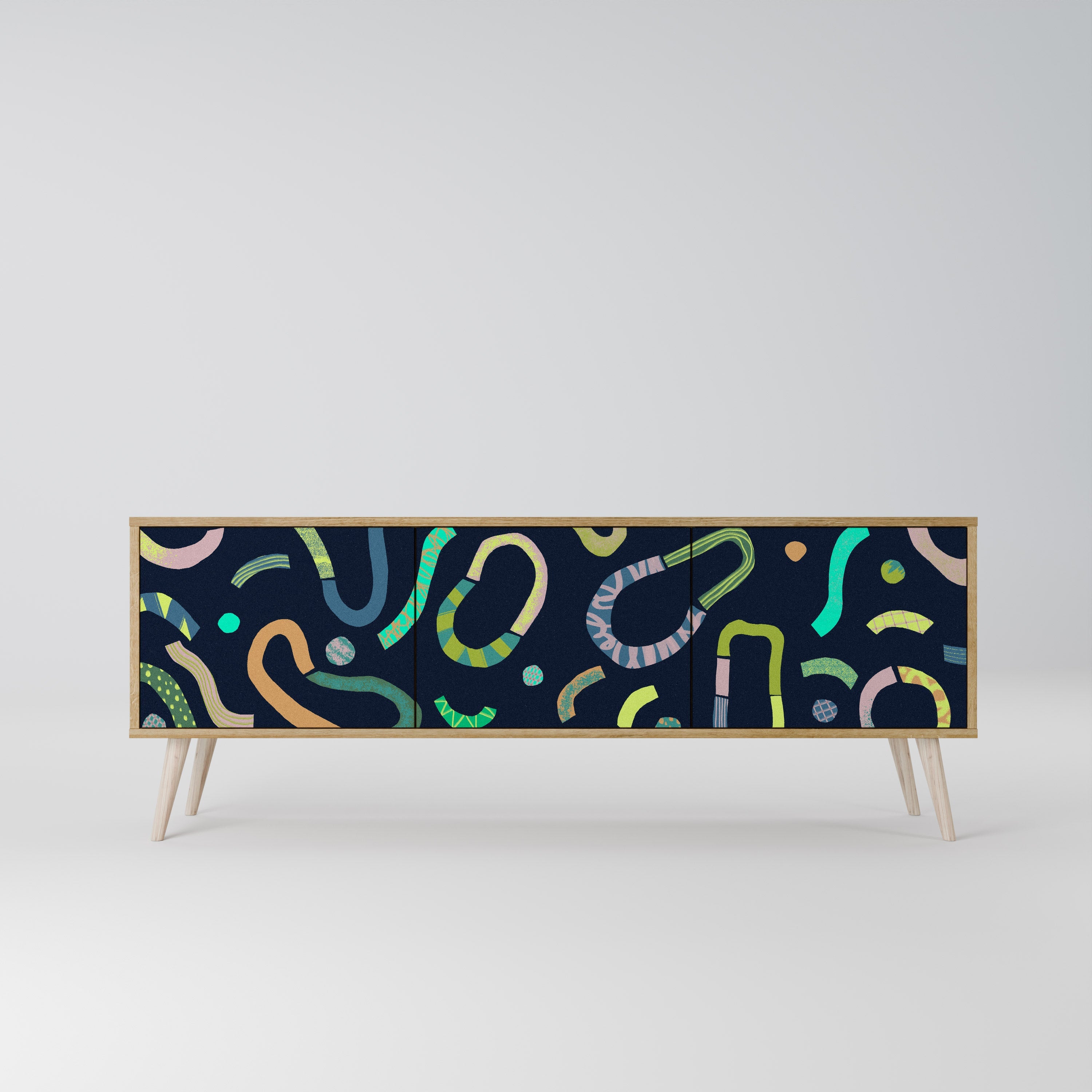 Meuble TV 3 portes CONTRAST DANCE effet chêne