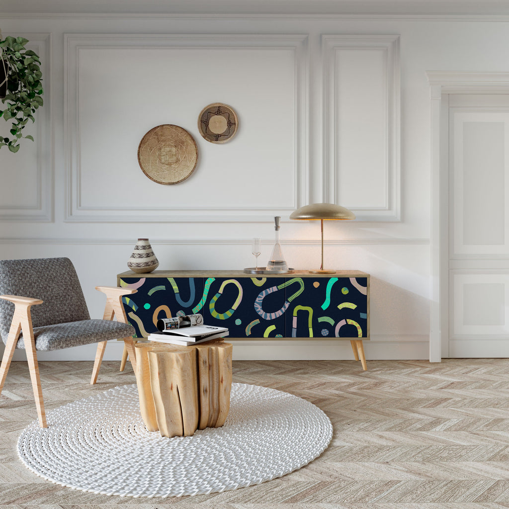 Meuble TV 3 portes CONTRAST DANCE effet chêne