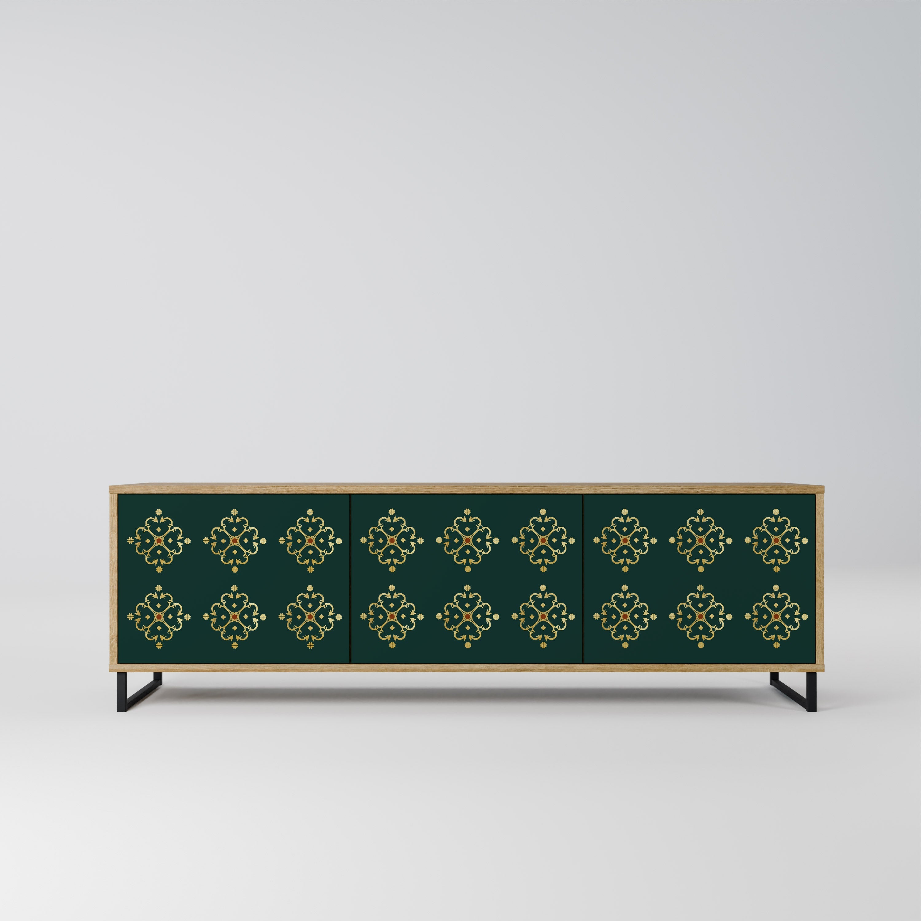 Meuble TV 3 portes ROYAL MEDALLION effet chêne