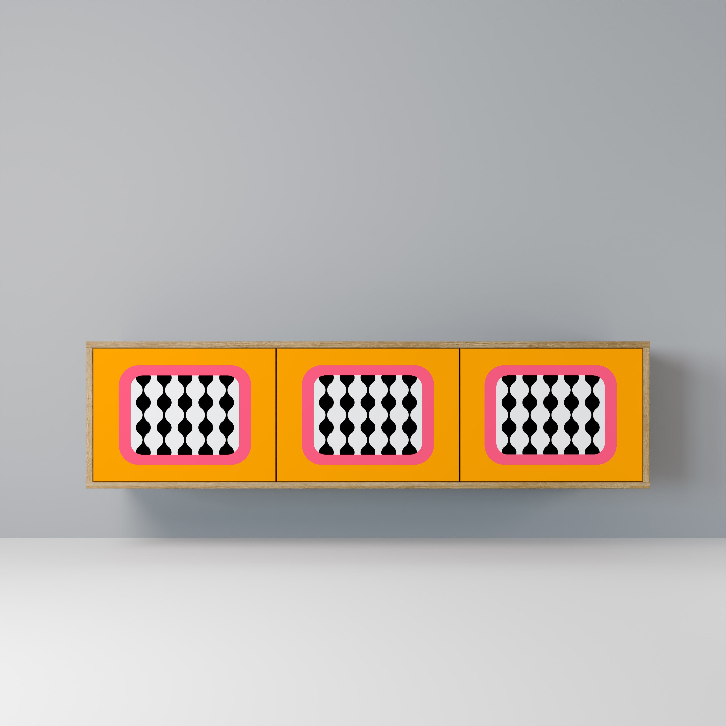 Meuble TV 3 portes TEARS IN HEAVEN effet chêne