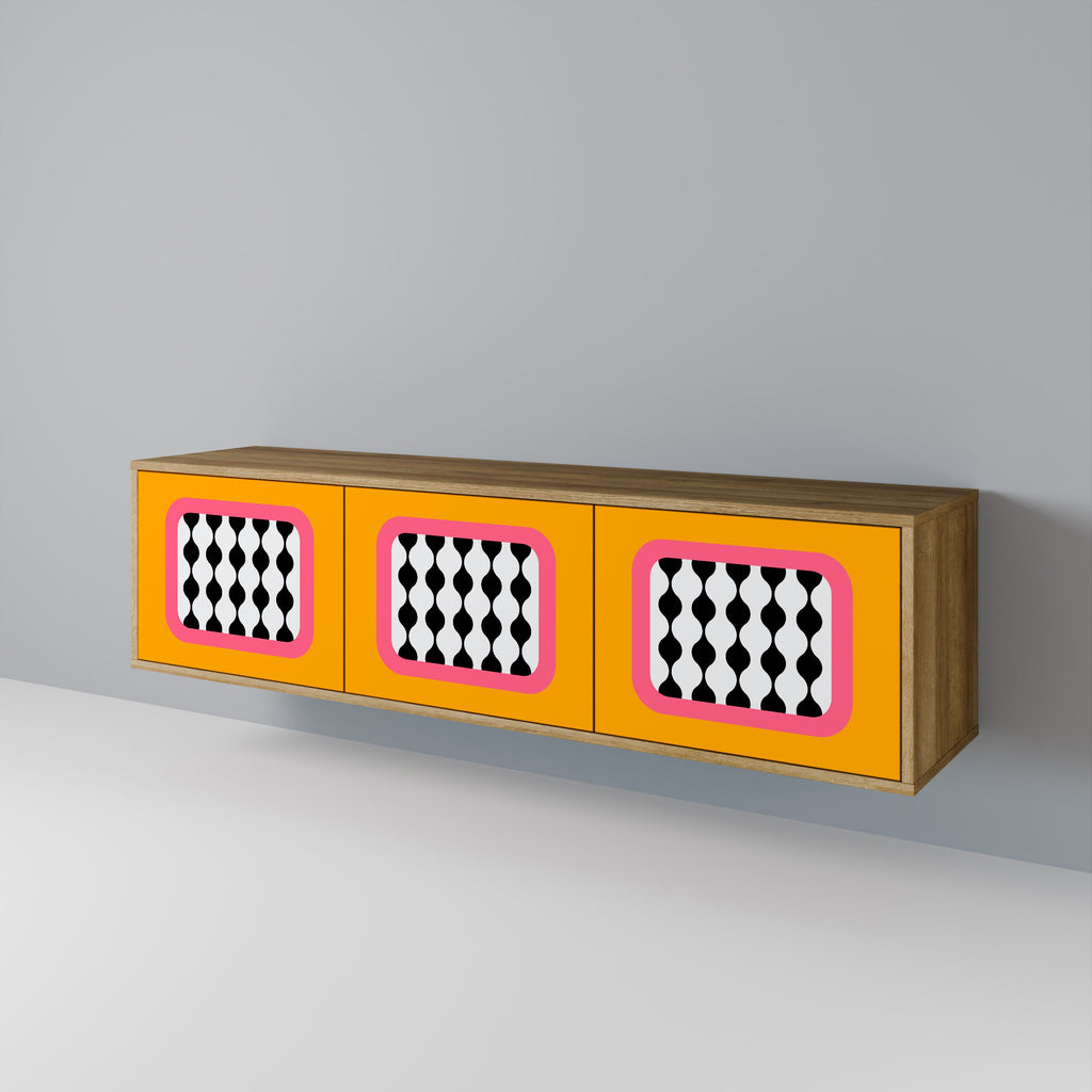 Meuble TV 3 portes TEARS IN HEAVEN effet chêne