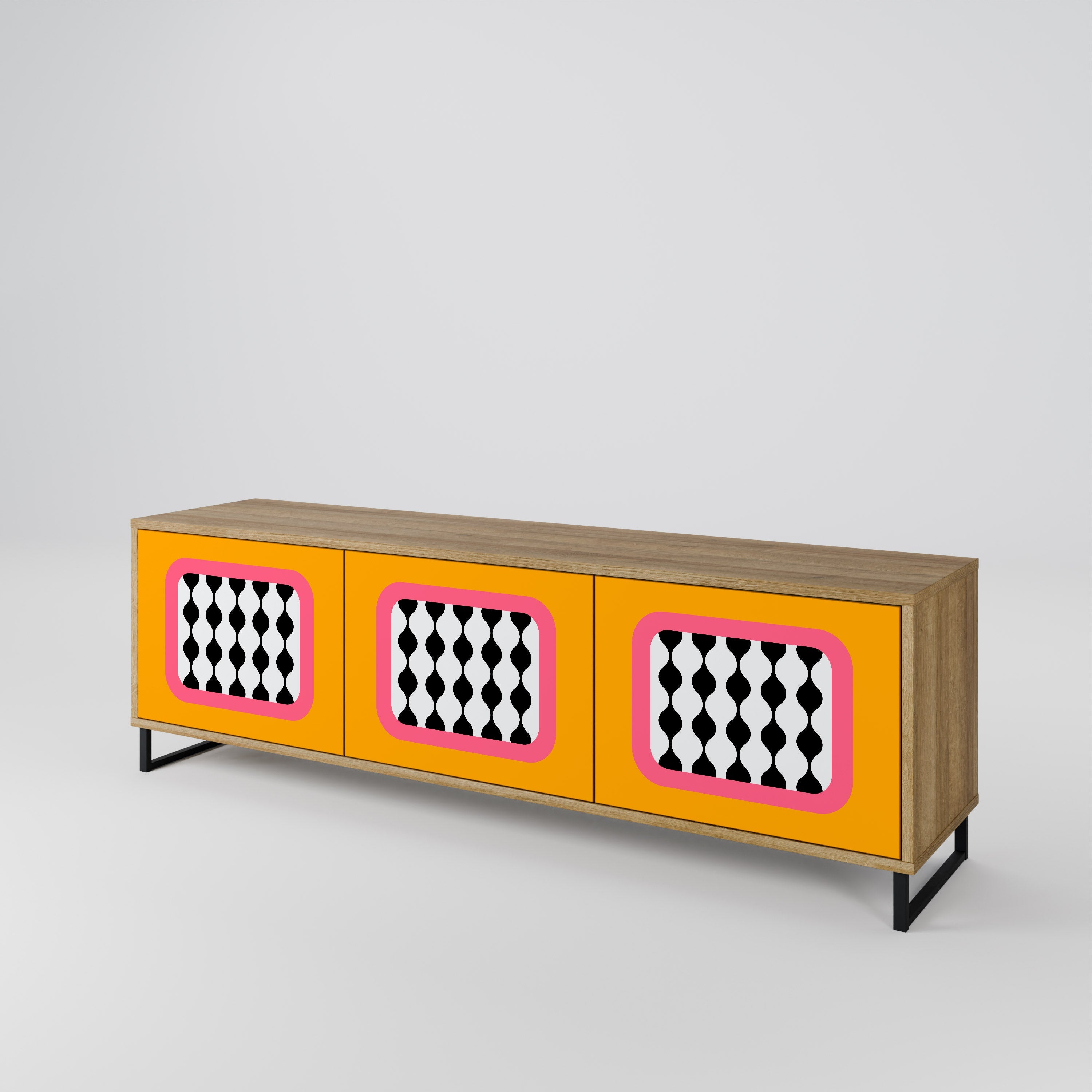 Meuble TV 3 portes TEARS IN HEAVEN effet chêne