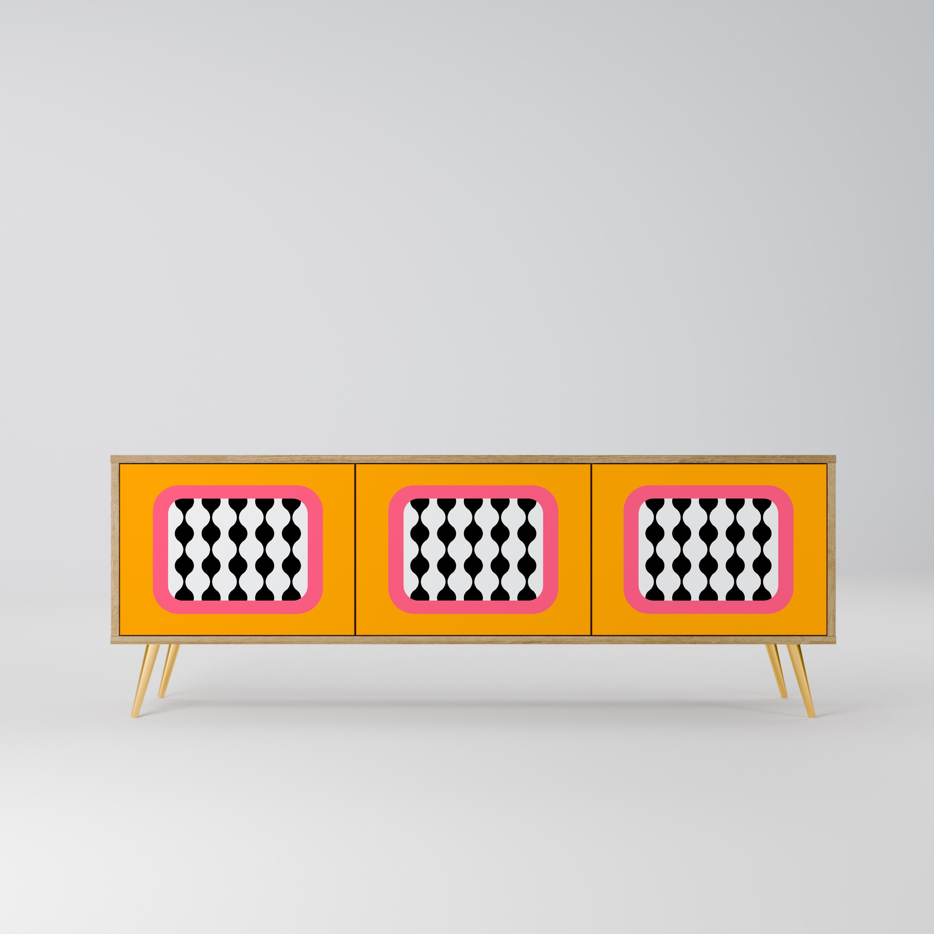 Meuble TV 3 portes TEARS IN HEAVEN effet chêne