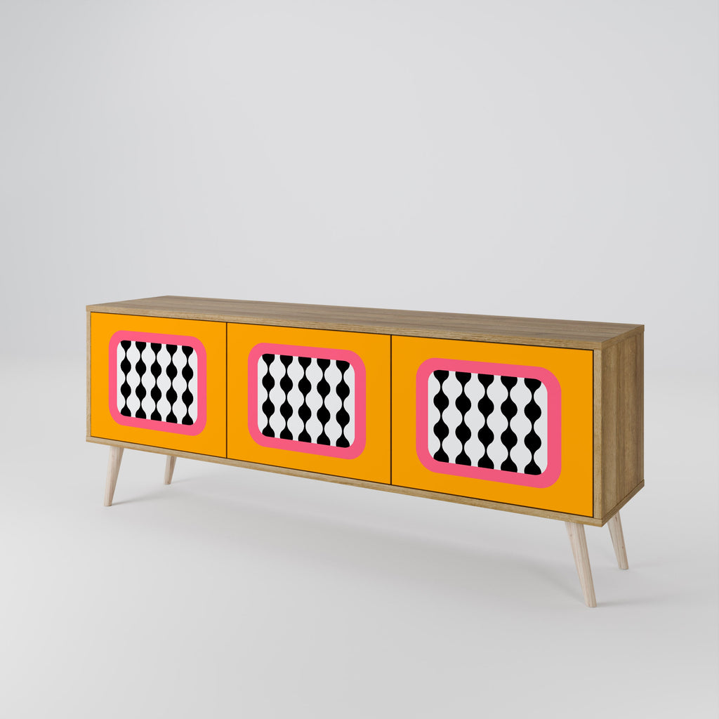 Meuble TV 3 portes TEARS IN HEAVEN effet chêne