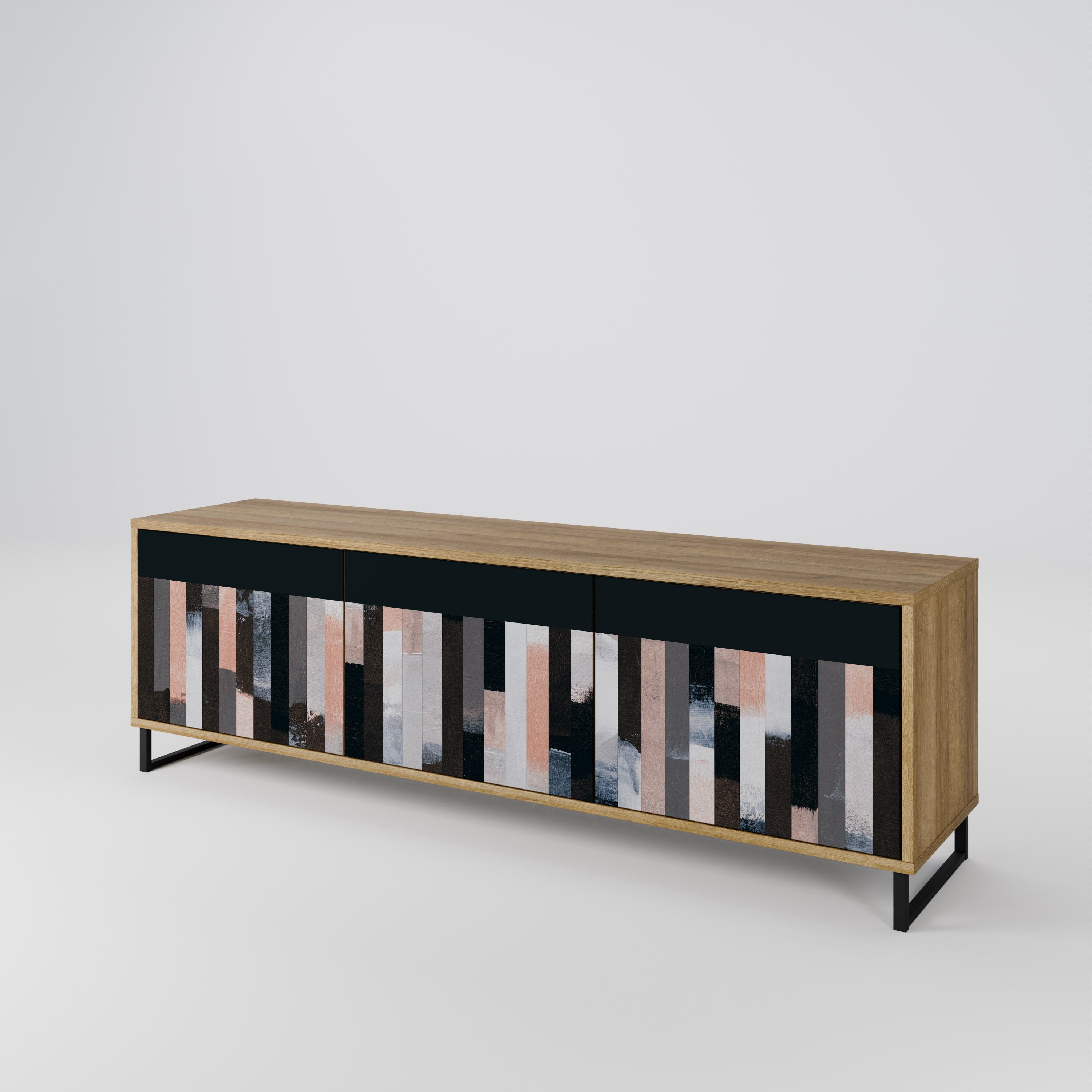 COLLAGE OF RECTANGLES 3-Door TV Cabinet