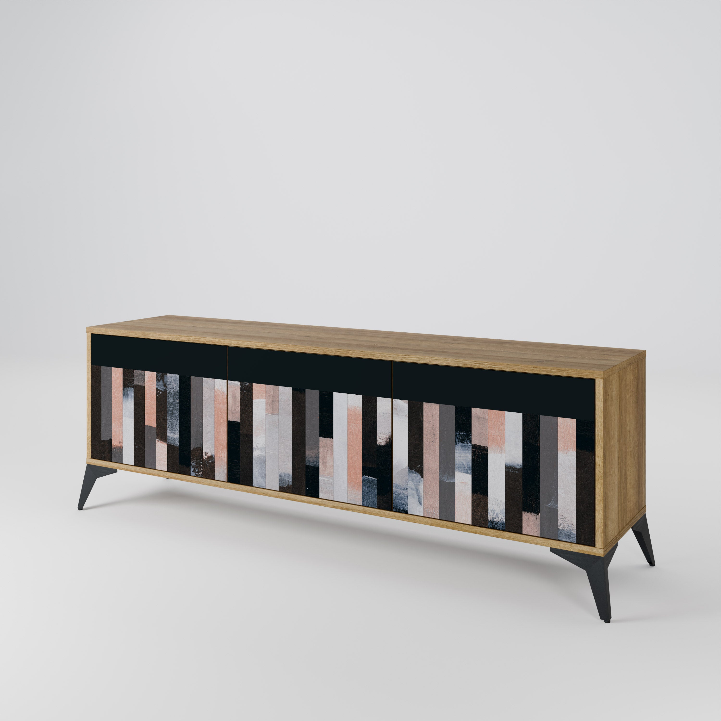 COLLAGE OF RECTANGLES 3-Door TV Cabinet