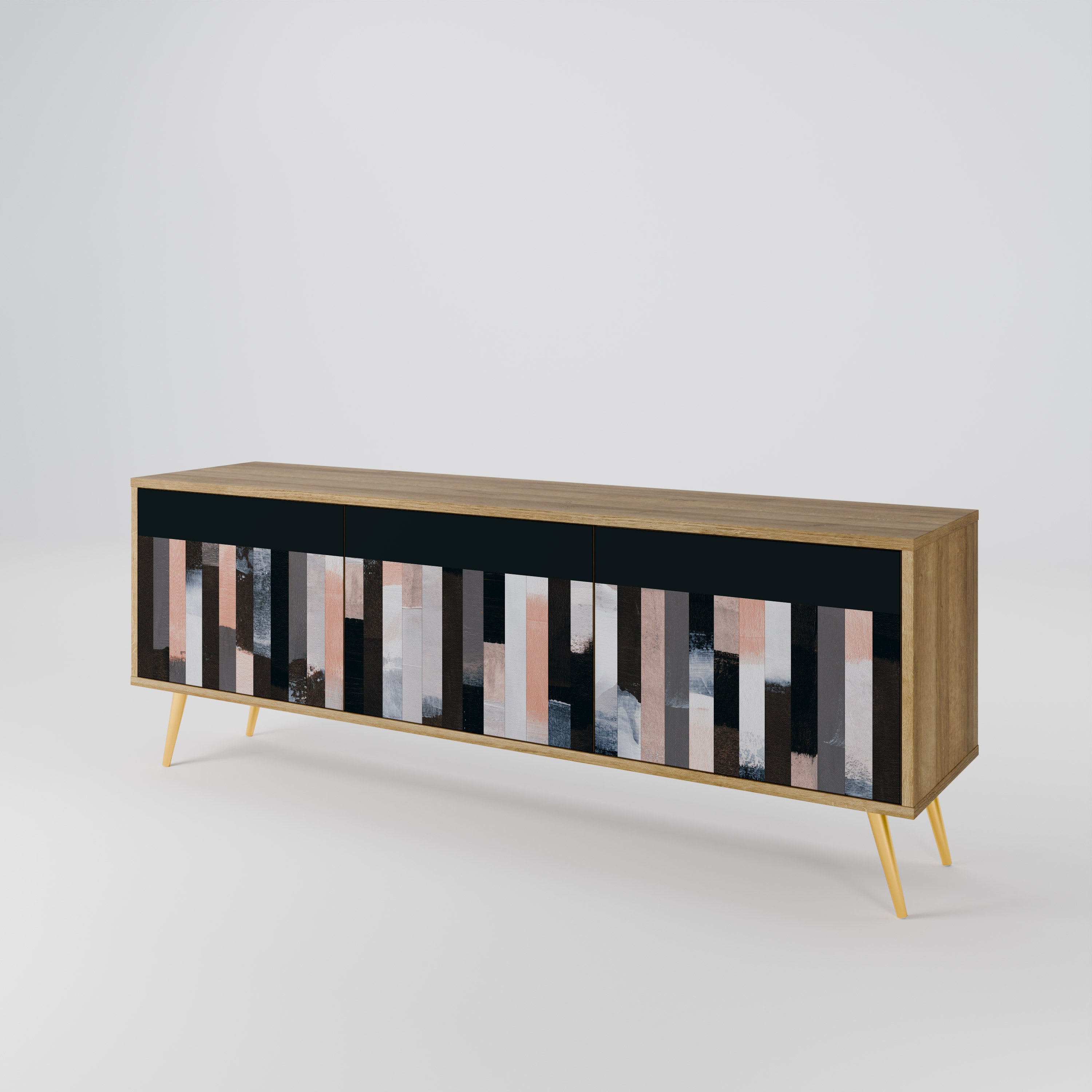 COLLAGE OF RECTANGLES 3-Door TV Cabinet