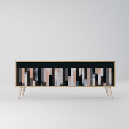 COLLAGE OF RECTANGLES 3-Door TV Cabinet