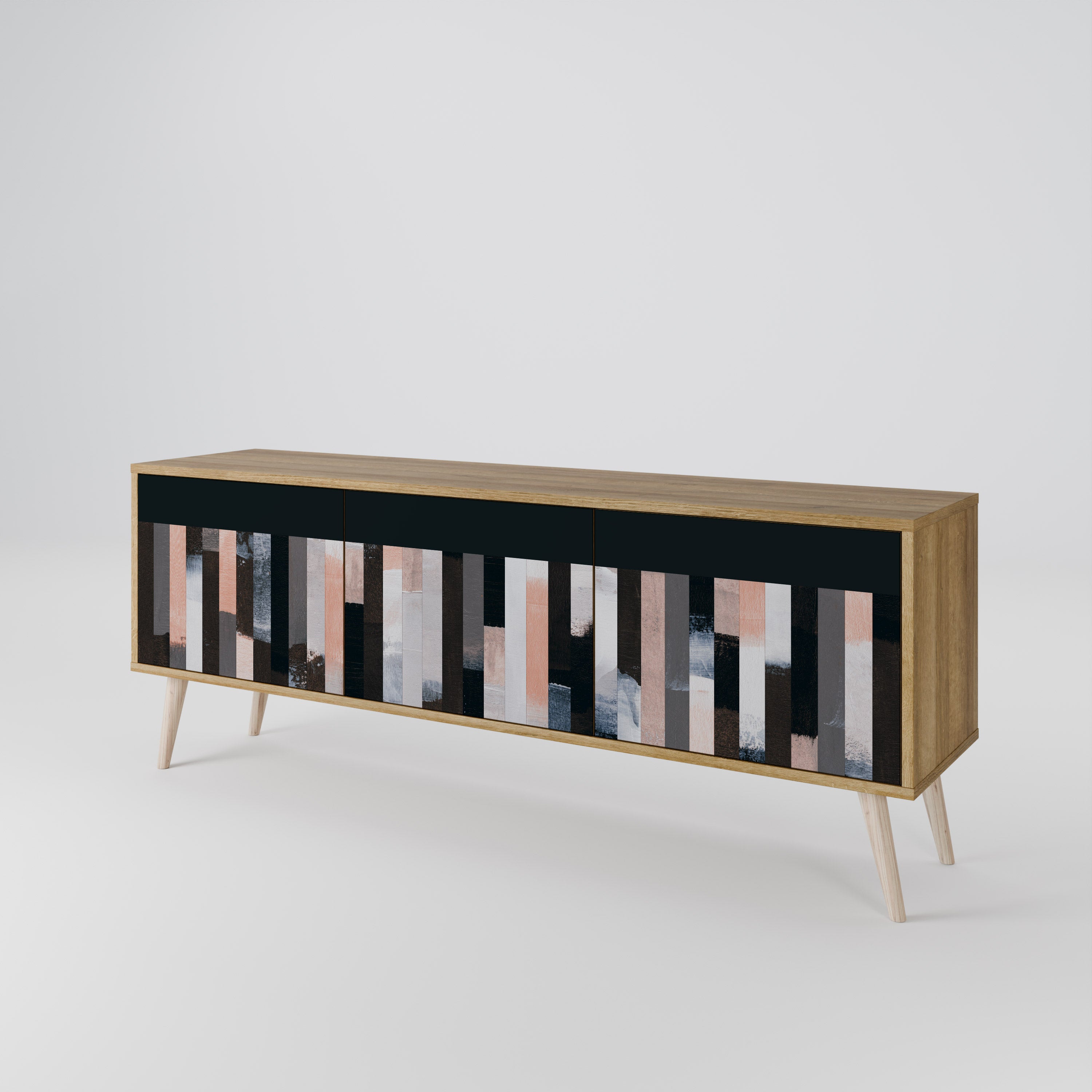 COLLAGE OF RECTANGLES 3-Door TV Cabinet