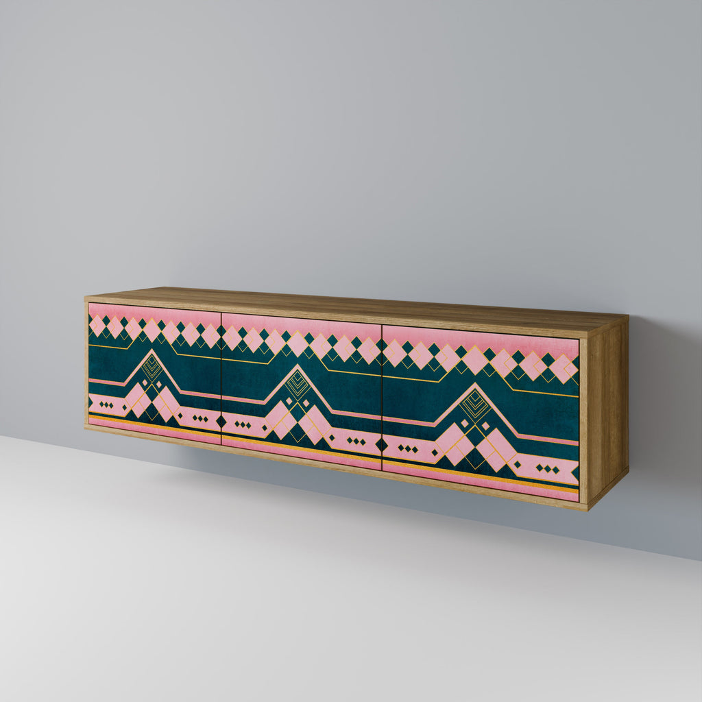 Meuble TV 3 portes ROYAL COMPOSITION effet chêne