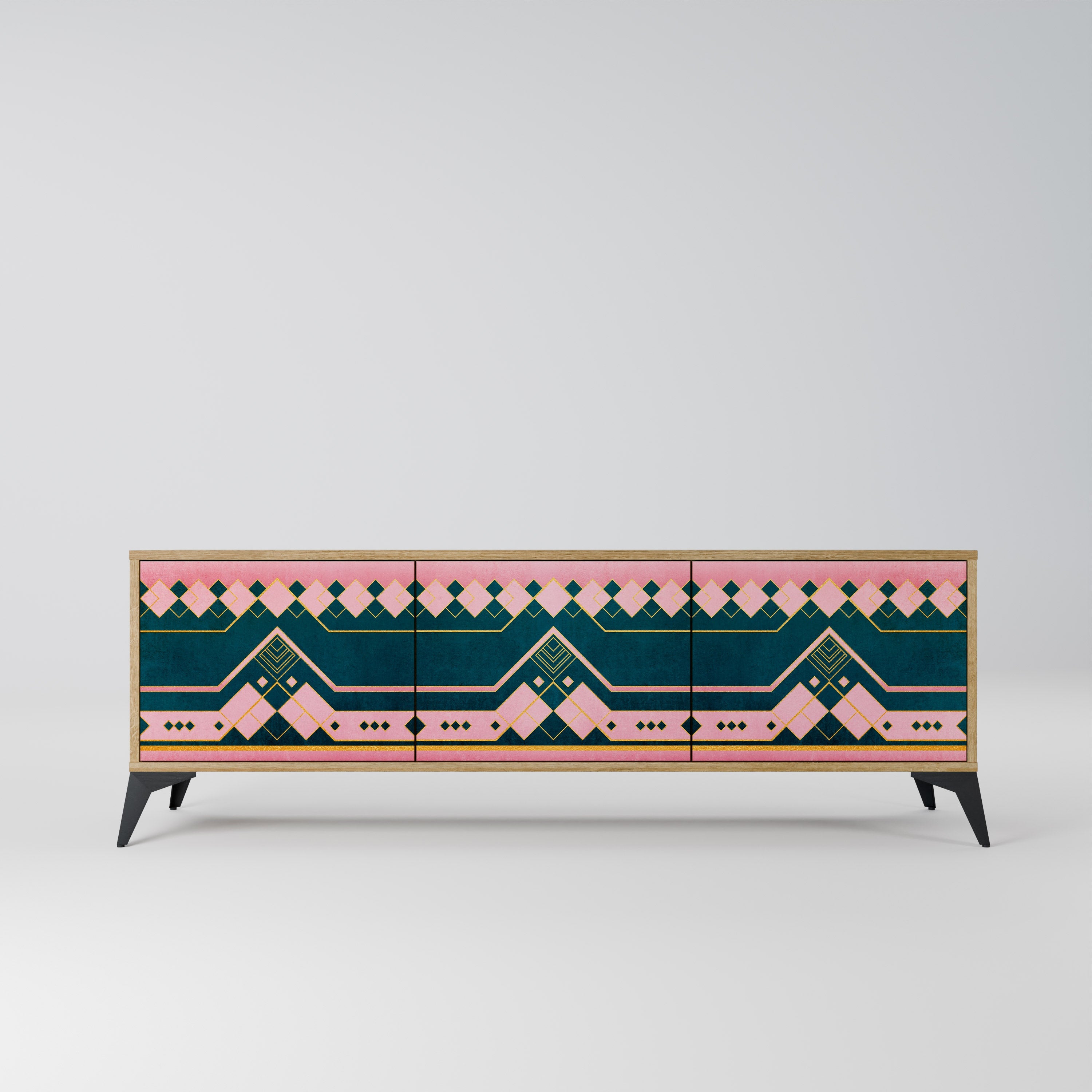 Meuble TV 3 portes ROYAL COMPOSITION effet chêne