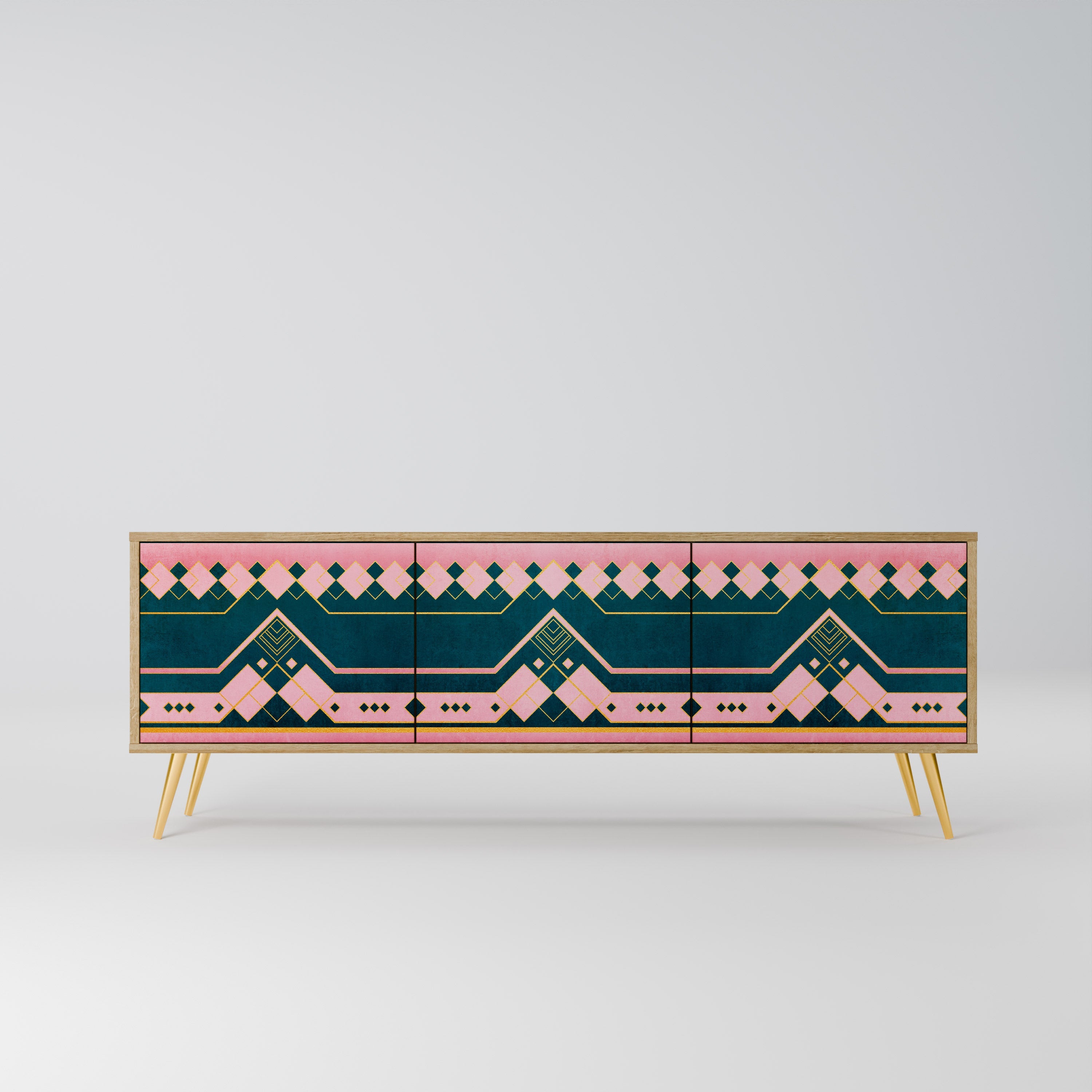 Meuble TV 3 portes ROYAL COMPOSITION effet chêne