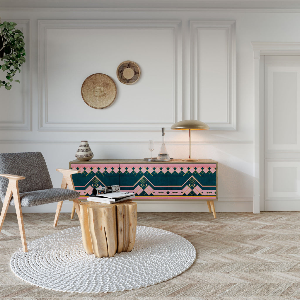 Meuble TV 3 portes ROYAL COMPOSITION effet chêne