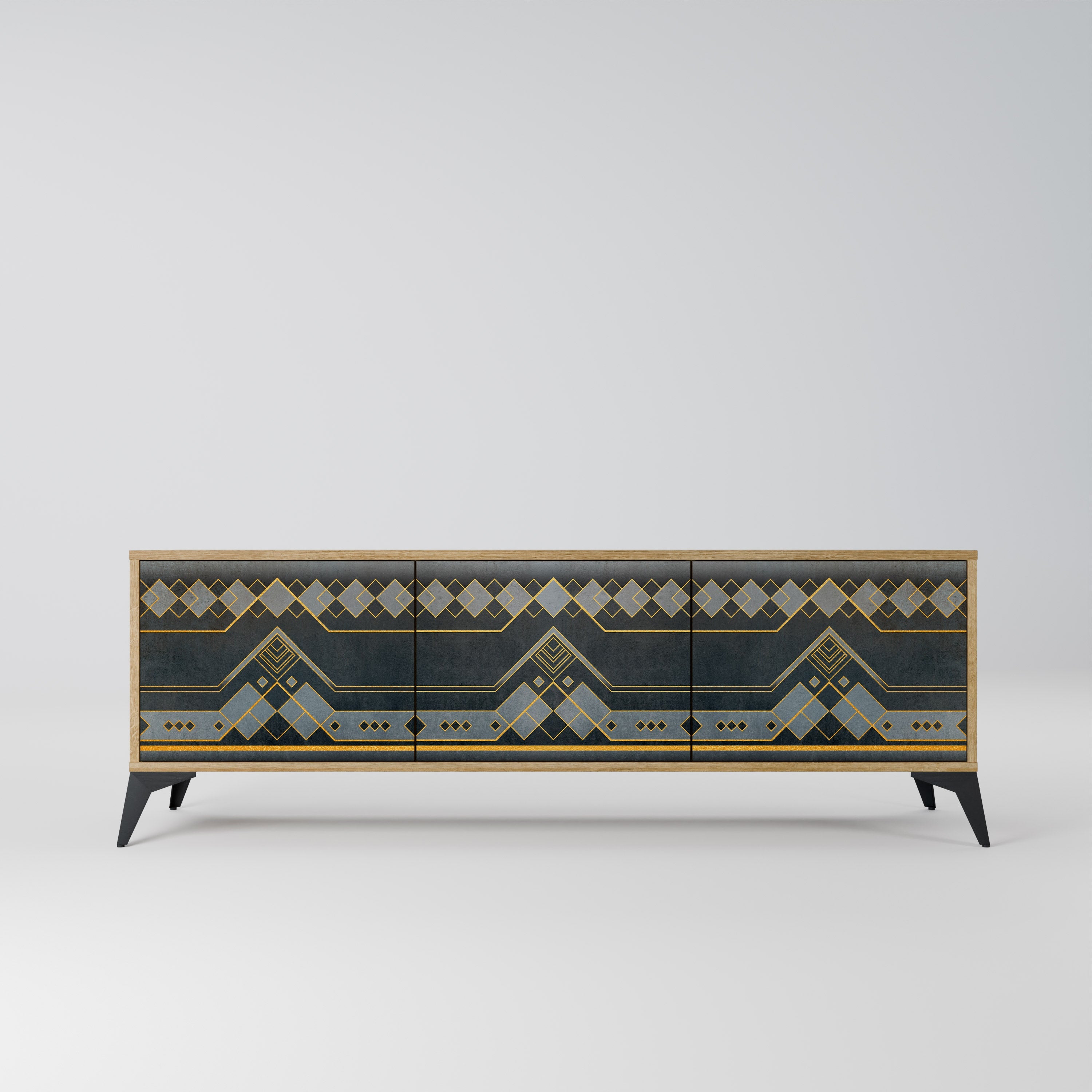 Meuble TV 3 portes ROYAL ORDINARINESS effet chêne