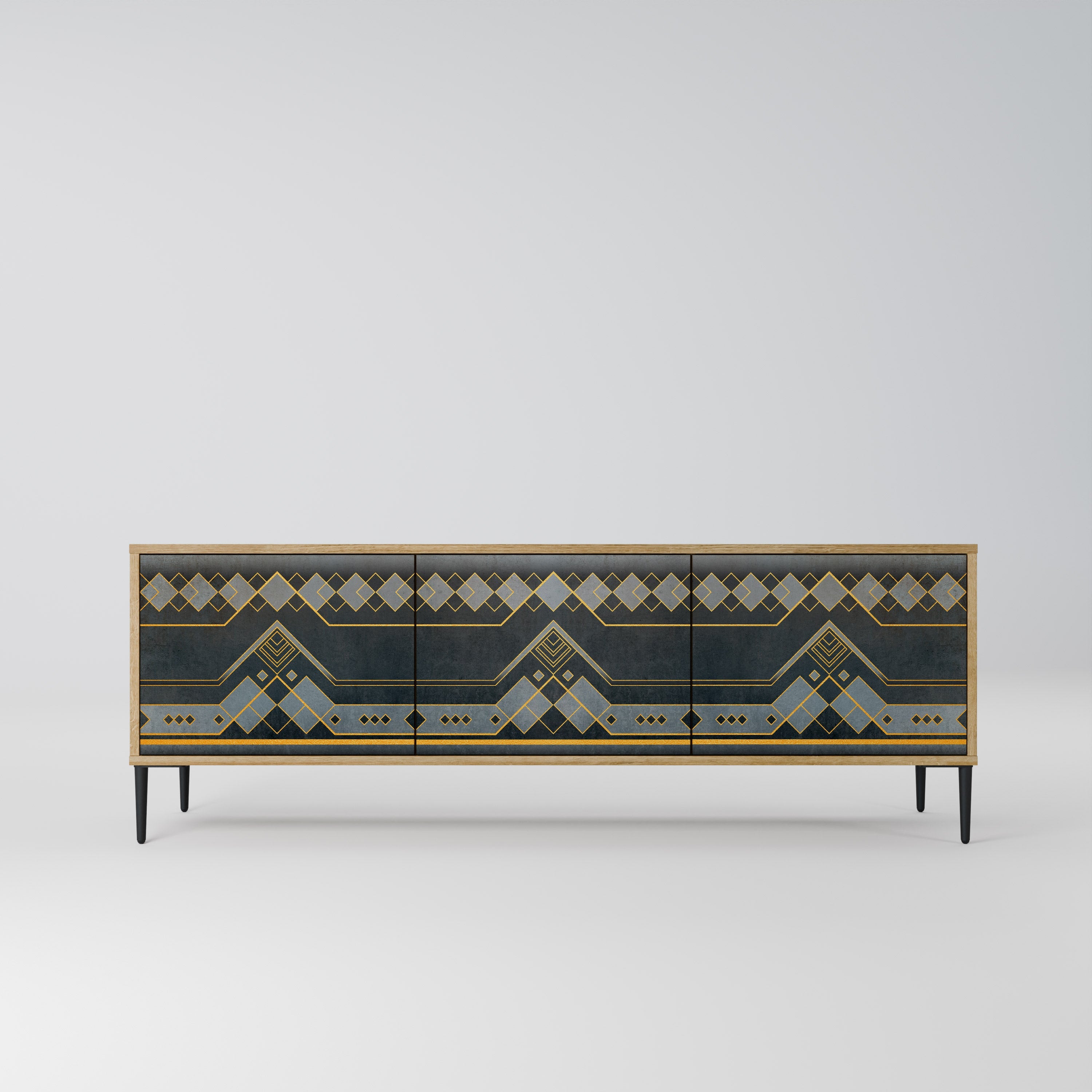 Meuble TV 3 portes ROYAL ORDINARINESS effet chêne