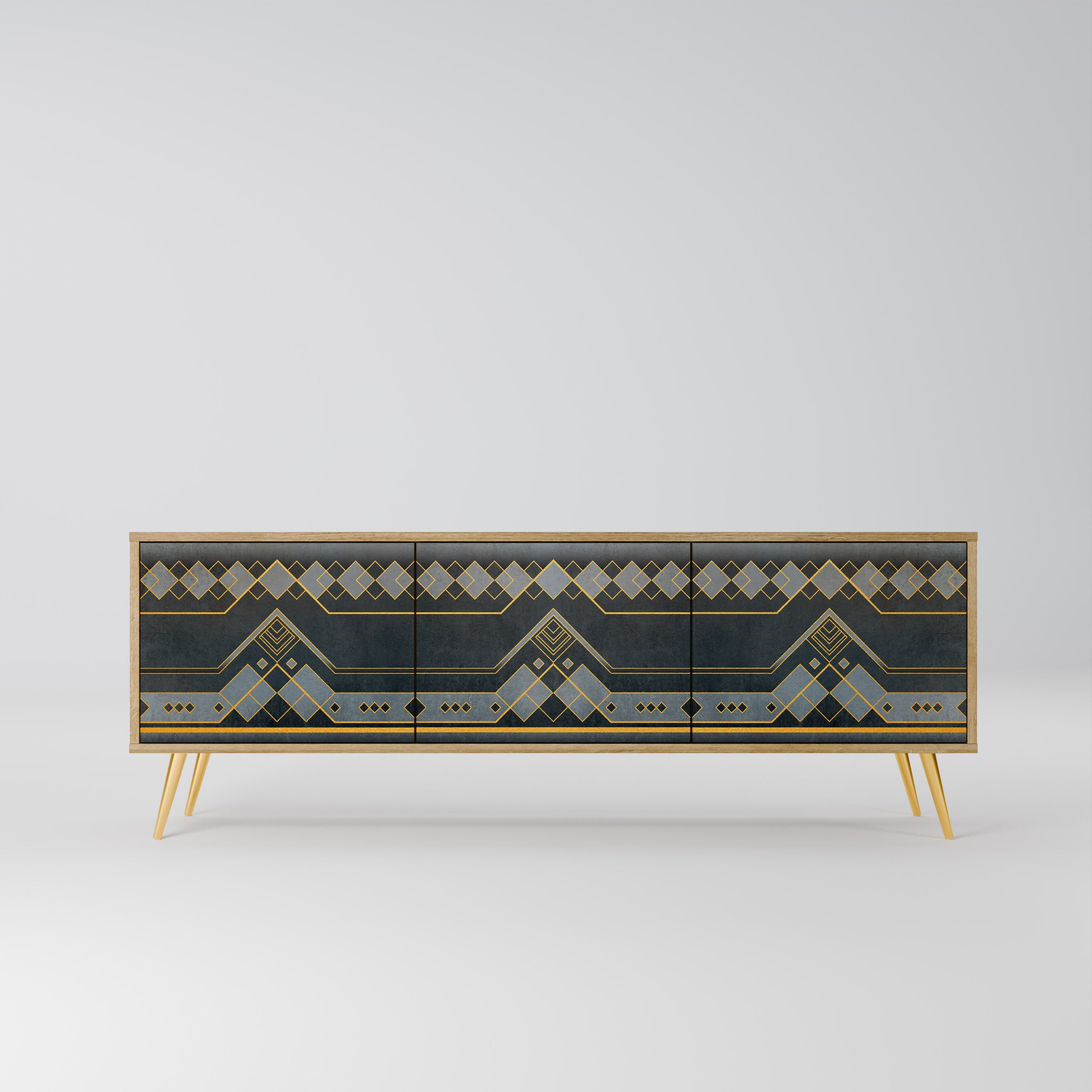 Meuble TV 3 portes ROYAL ORDINARINESS effet chêne