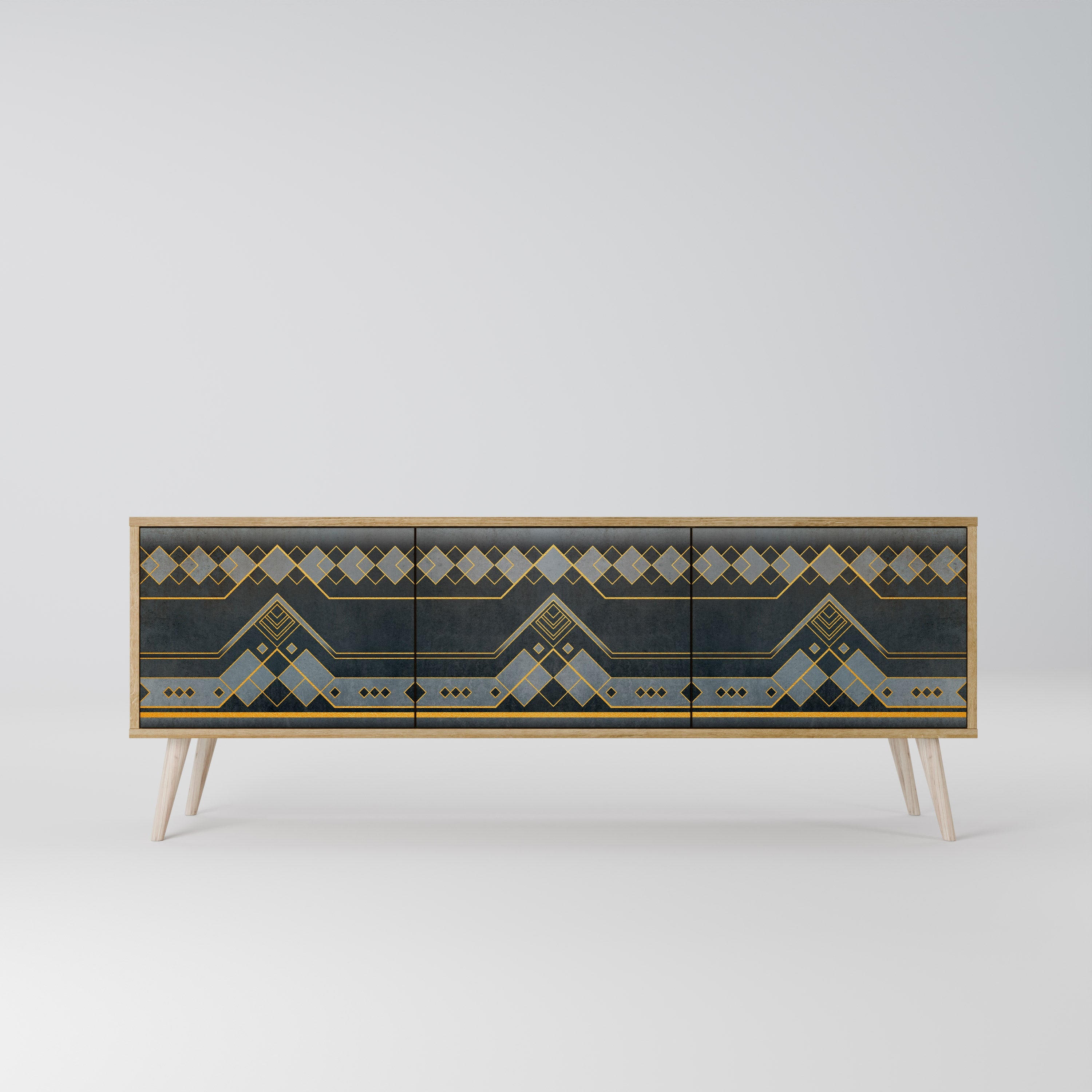 Meuble TV 3 portes ROYAL ORDINARINESS effet chêne