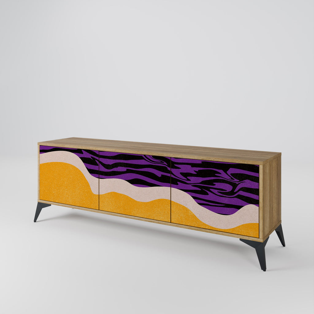 Meuble TV 3 portes INDEPENDENT BORDER effet chêne