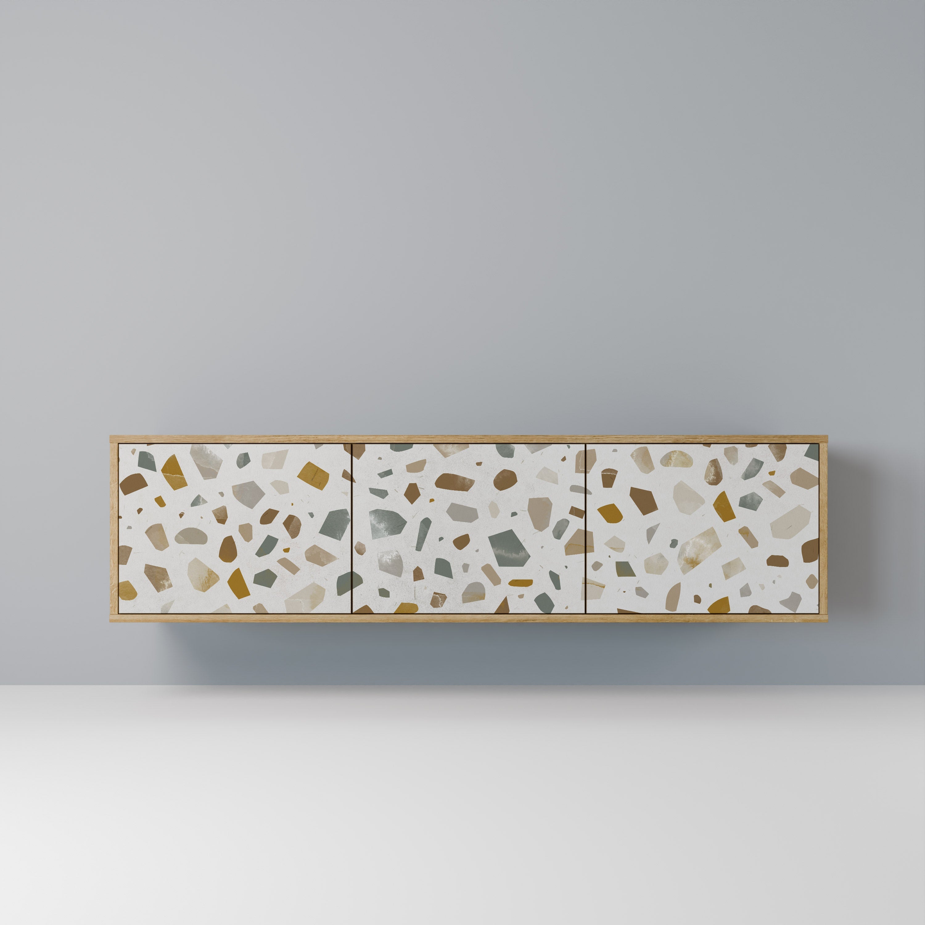 Meuble TV 3 portes PIECES OF TOMORROW effet chêne