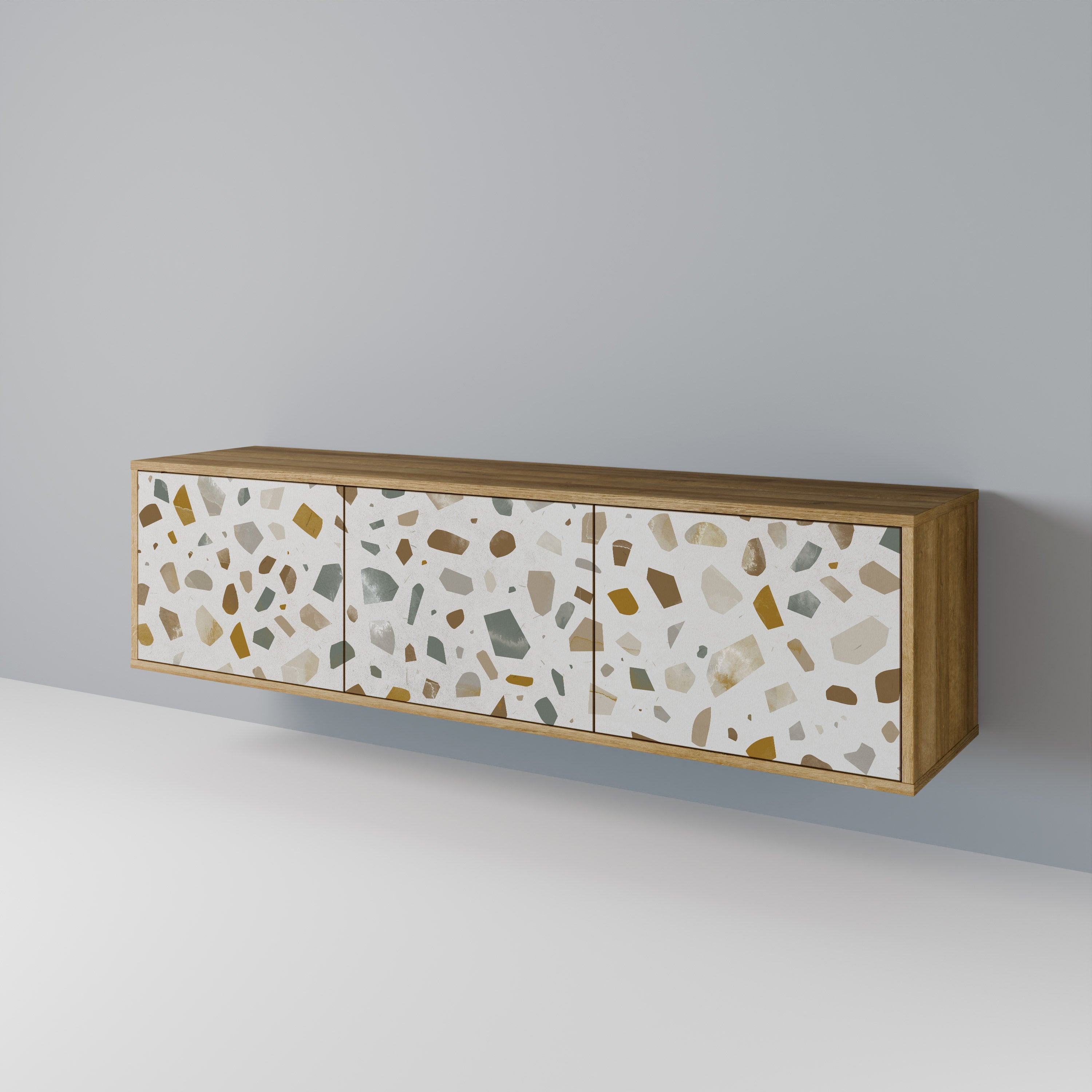 Meuble TV 3 portes PIECES OF TOMORROW effet chêne
