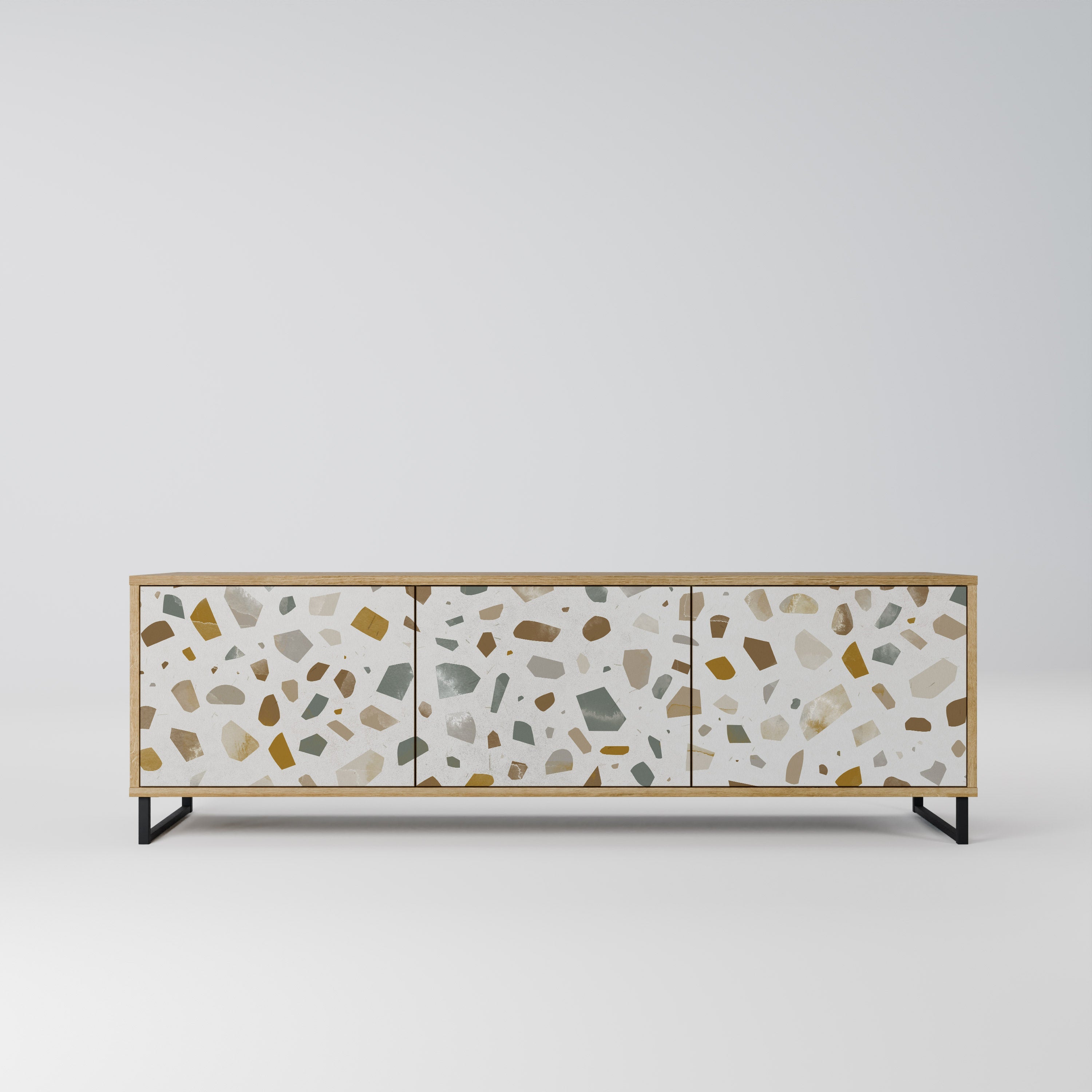 Meuble TV 3 portes PIECES OF TOMORROW effet chêne