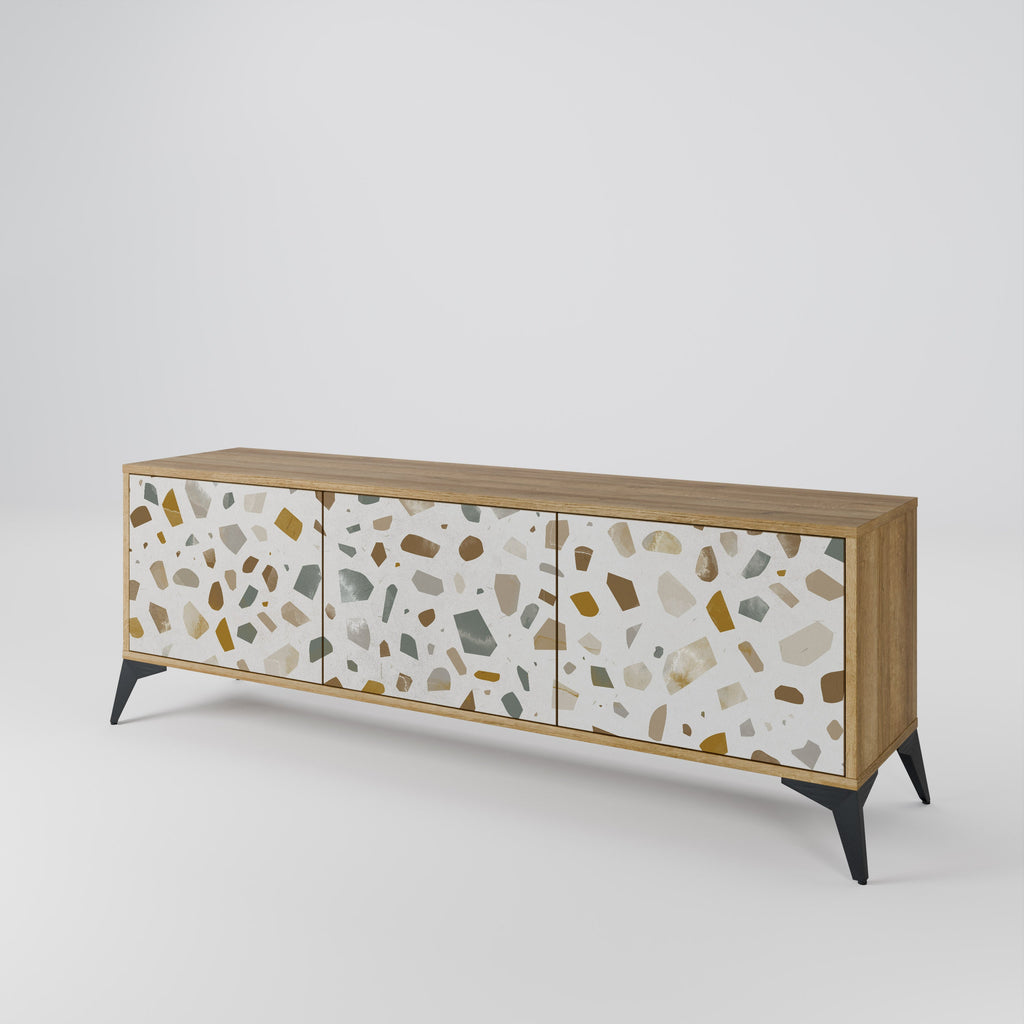 Meuble TV 3 portes PIECES OF TOMORROW effet chêne
