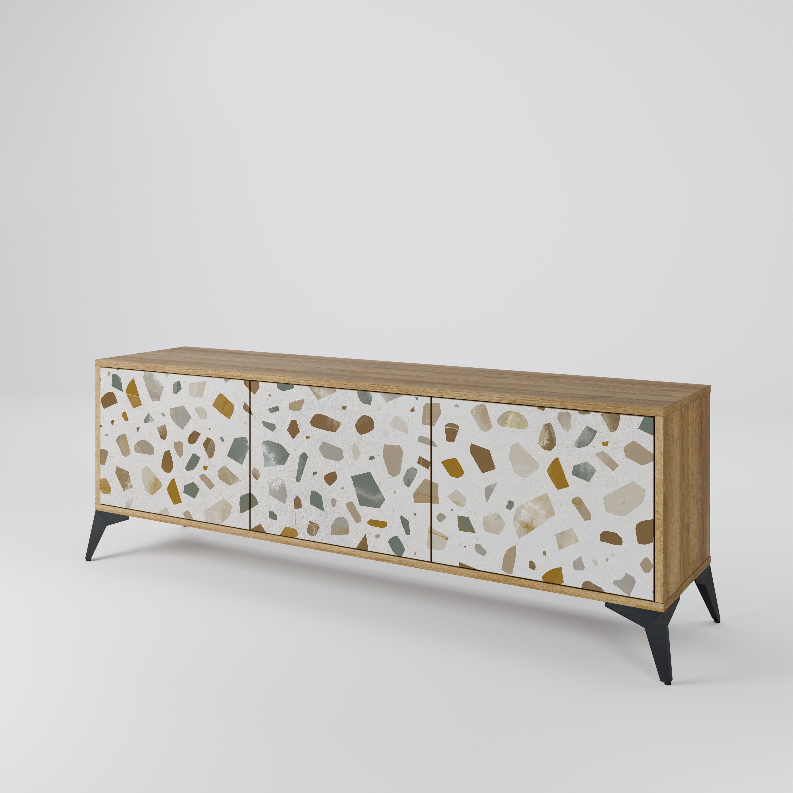 Meuble TV 3 portes PIECES OF TOMORROW effet chêne