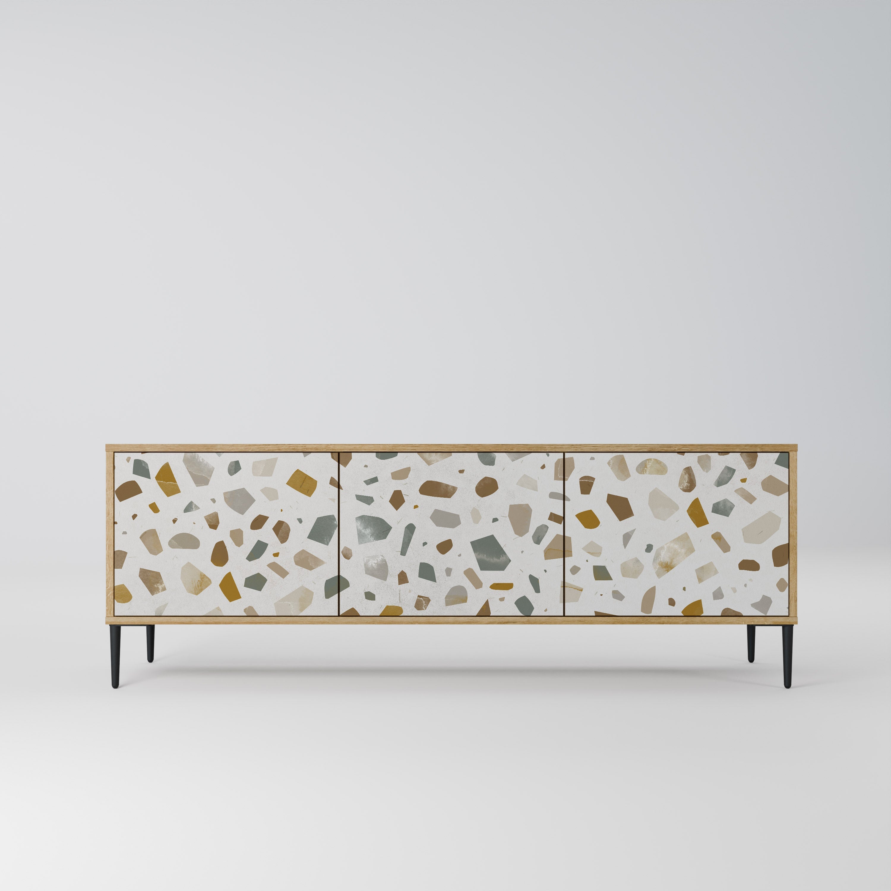 Meuble TV 3 portes PIECES OF TOMORROW effet chêne