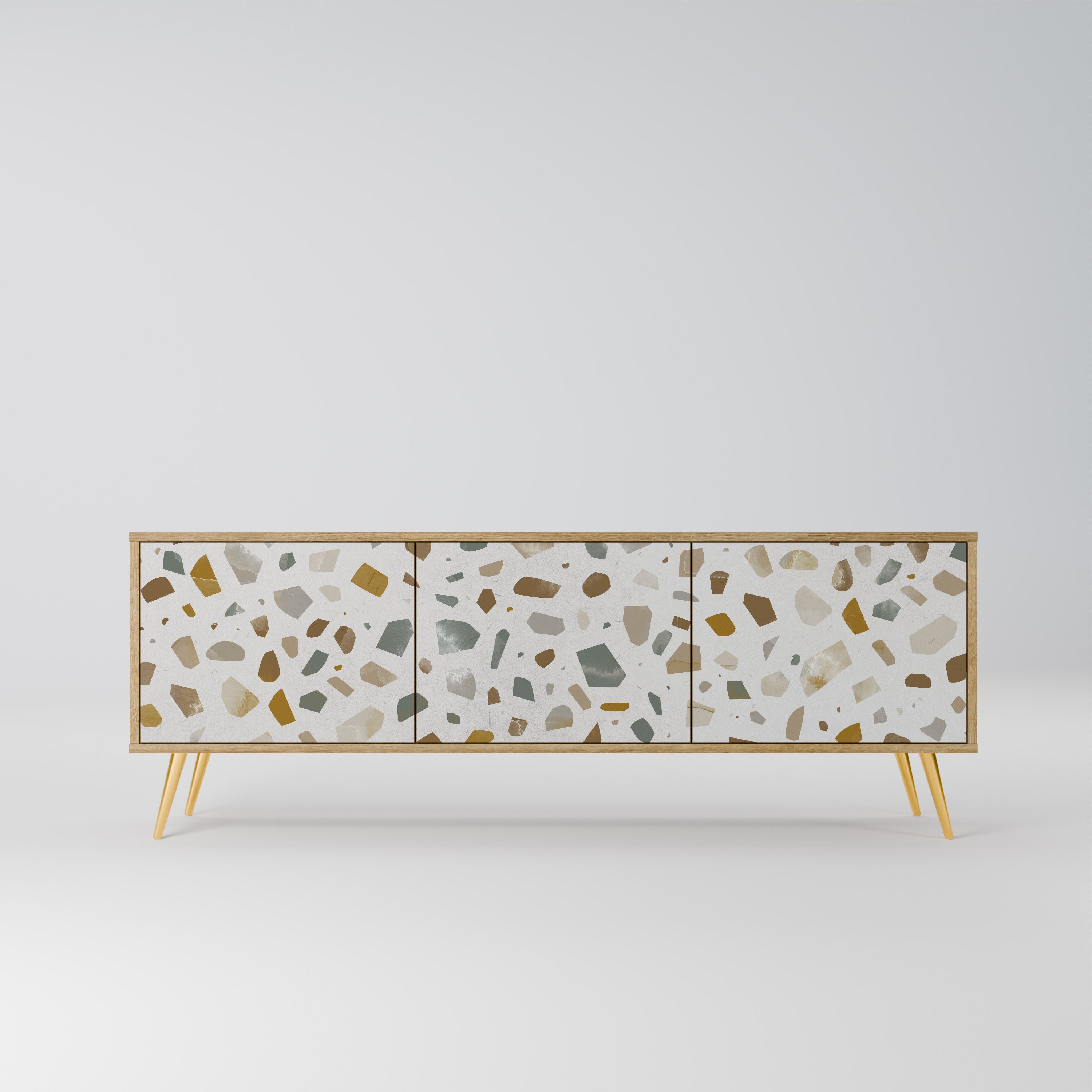 Meuble TV 3 portes PIECES OF TOMORROW effet chêne