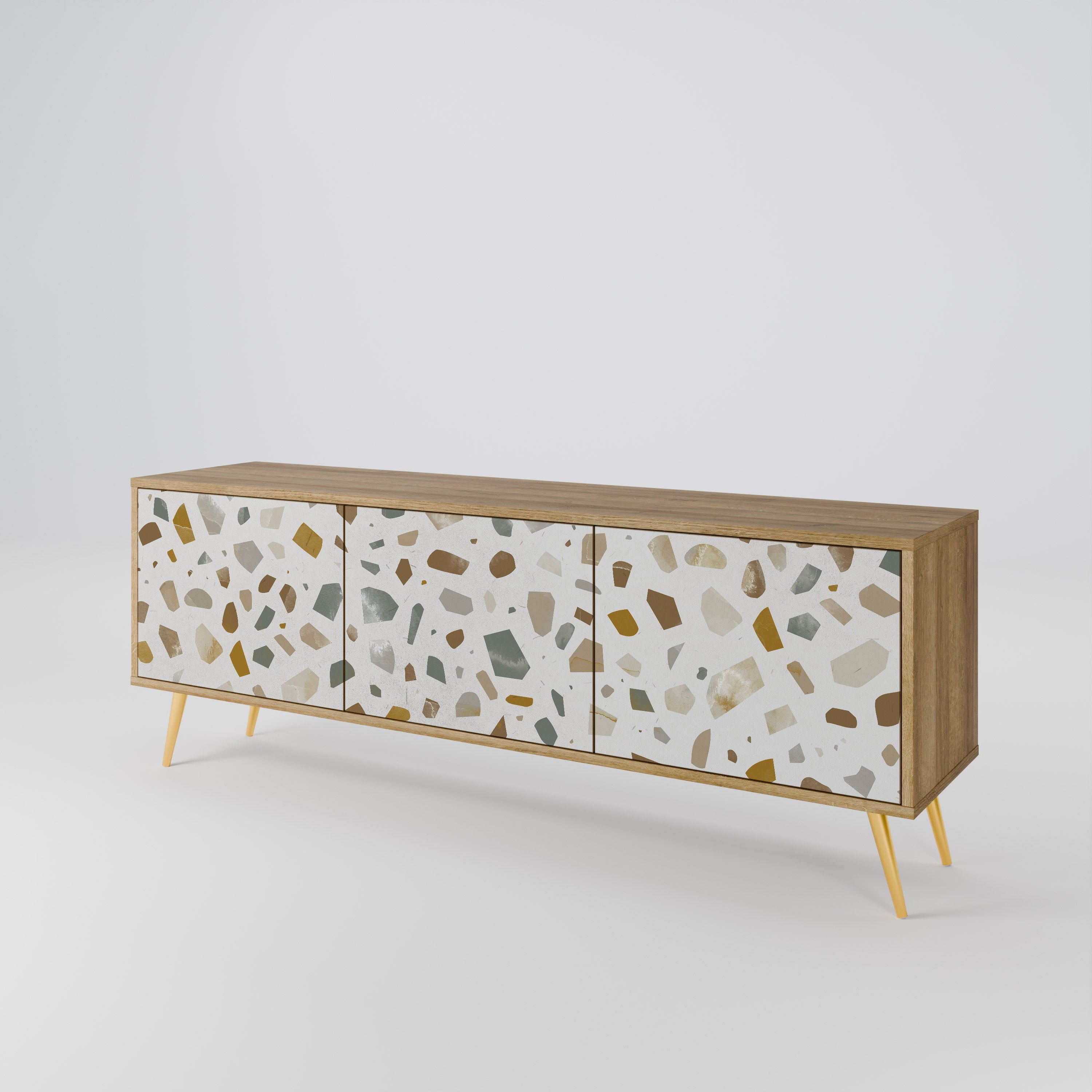 Meuble TV 3 portes PIECES OF TOMORROW effet chêne