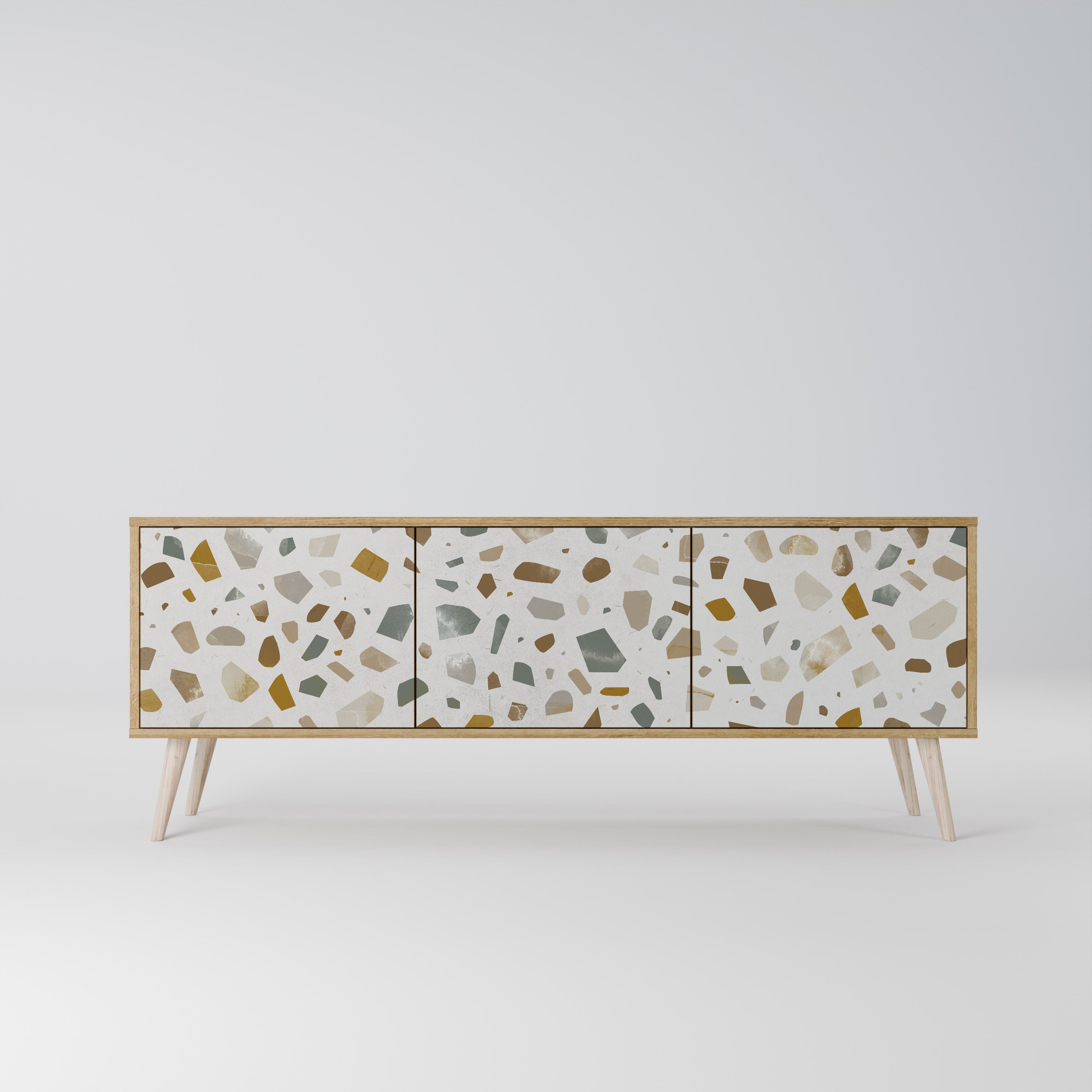 Meuble TV 3 portes PIECES OF TOMORROW effet chêne