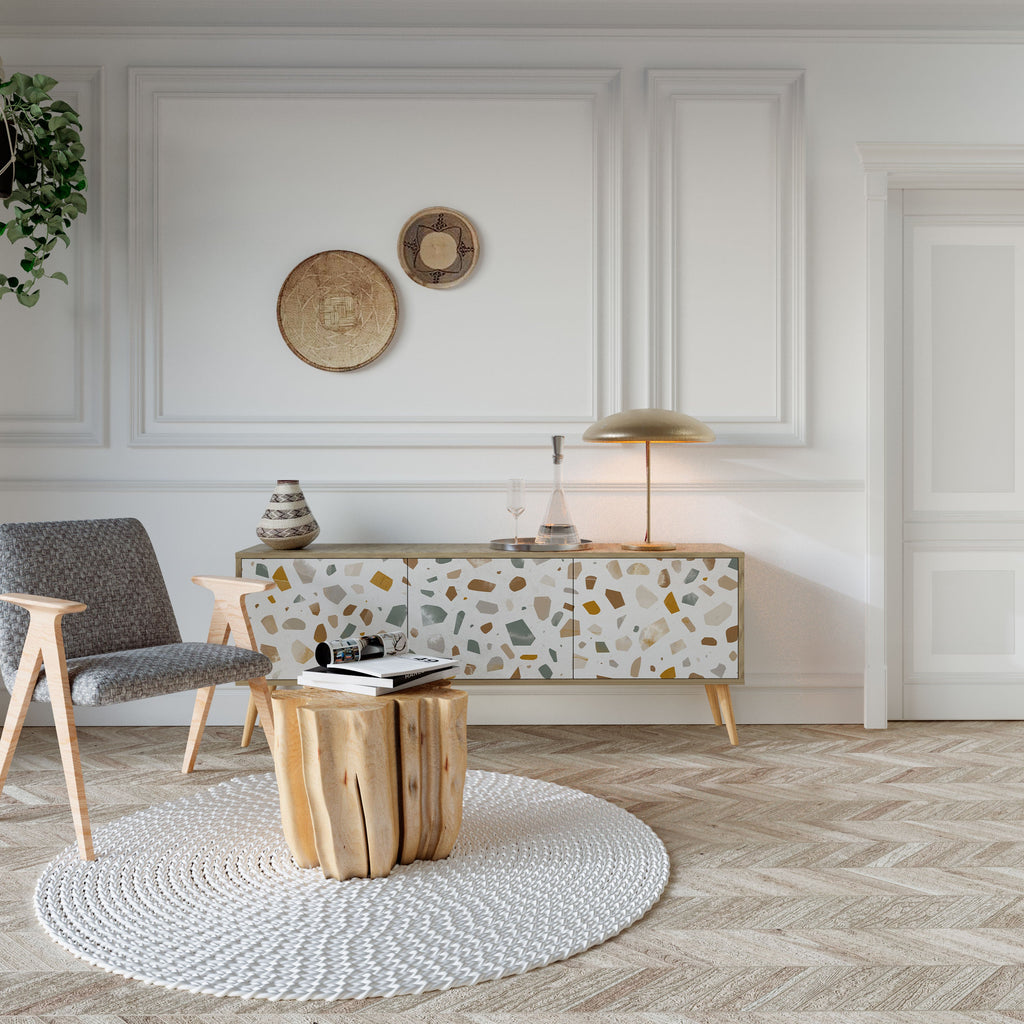 Meuble TV 3 portes PIECES OF TOMORROW effet chêne