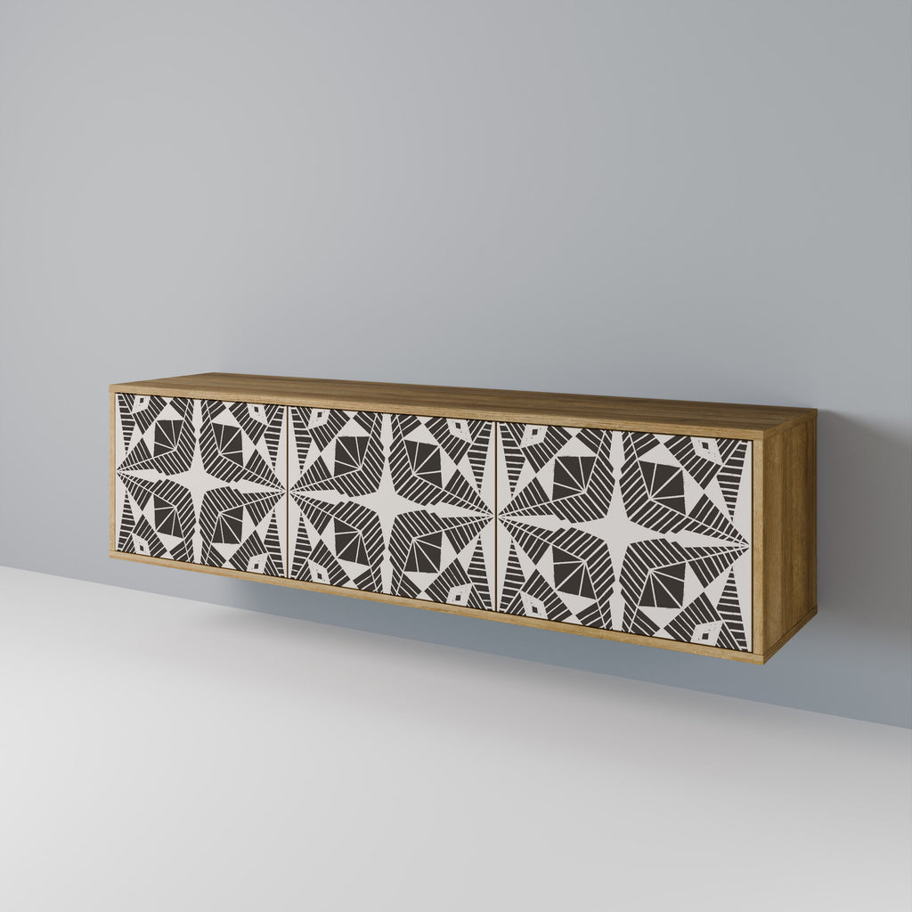 Meuble TV 3 portes MONOCHROME NEXUS effet chêne