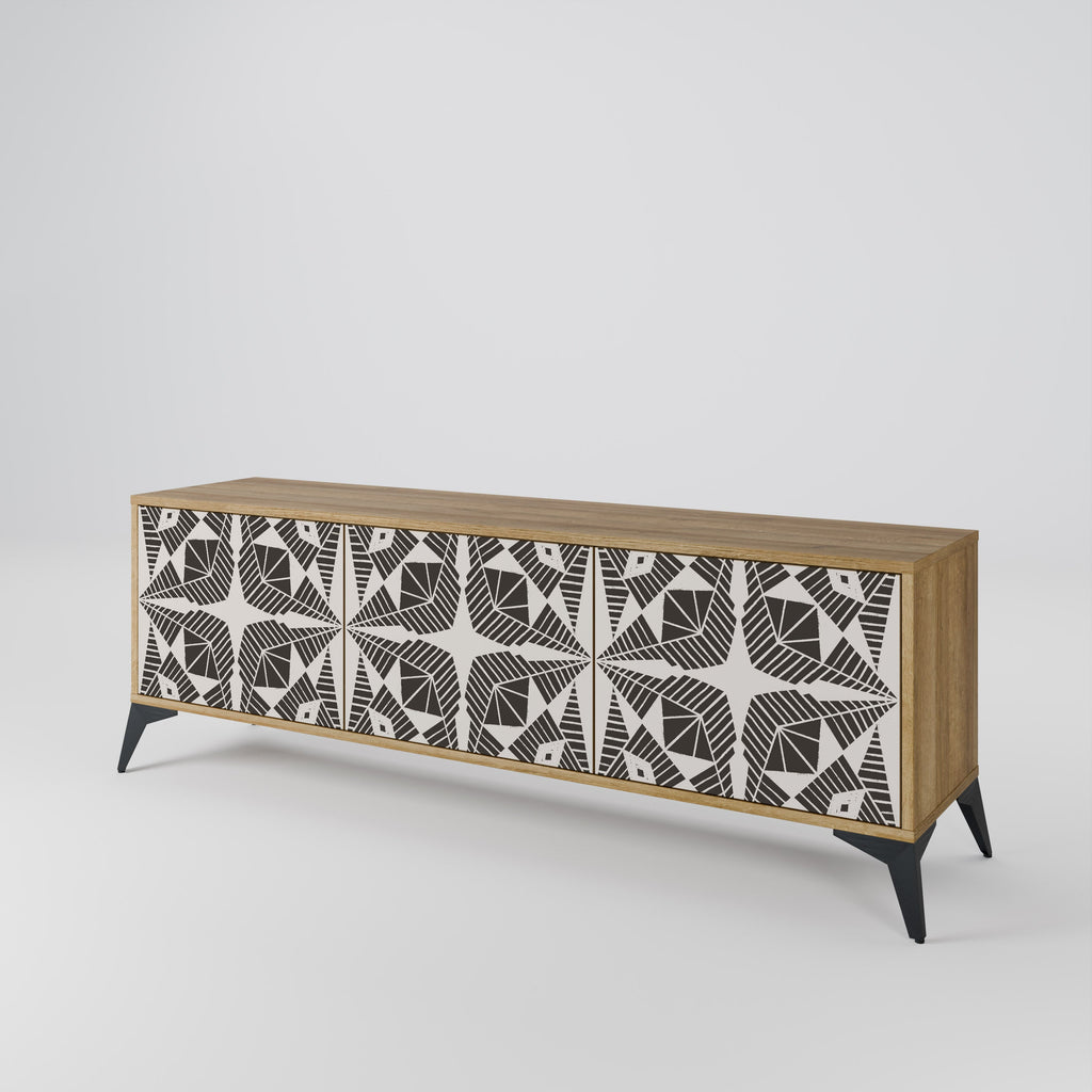 Meuble TV 3 portes MONOCHROME NEXUS effet chêne