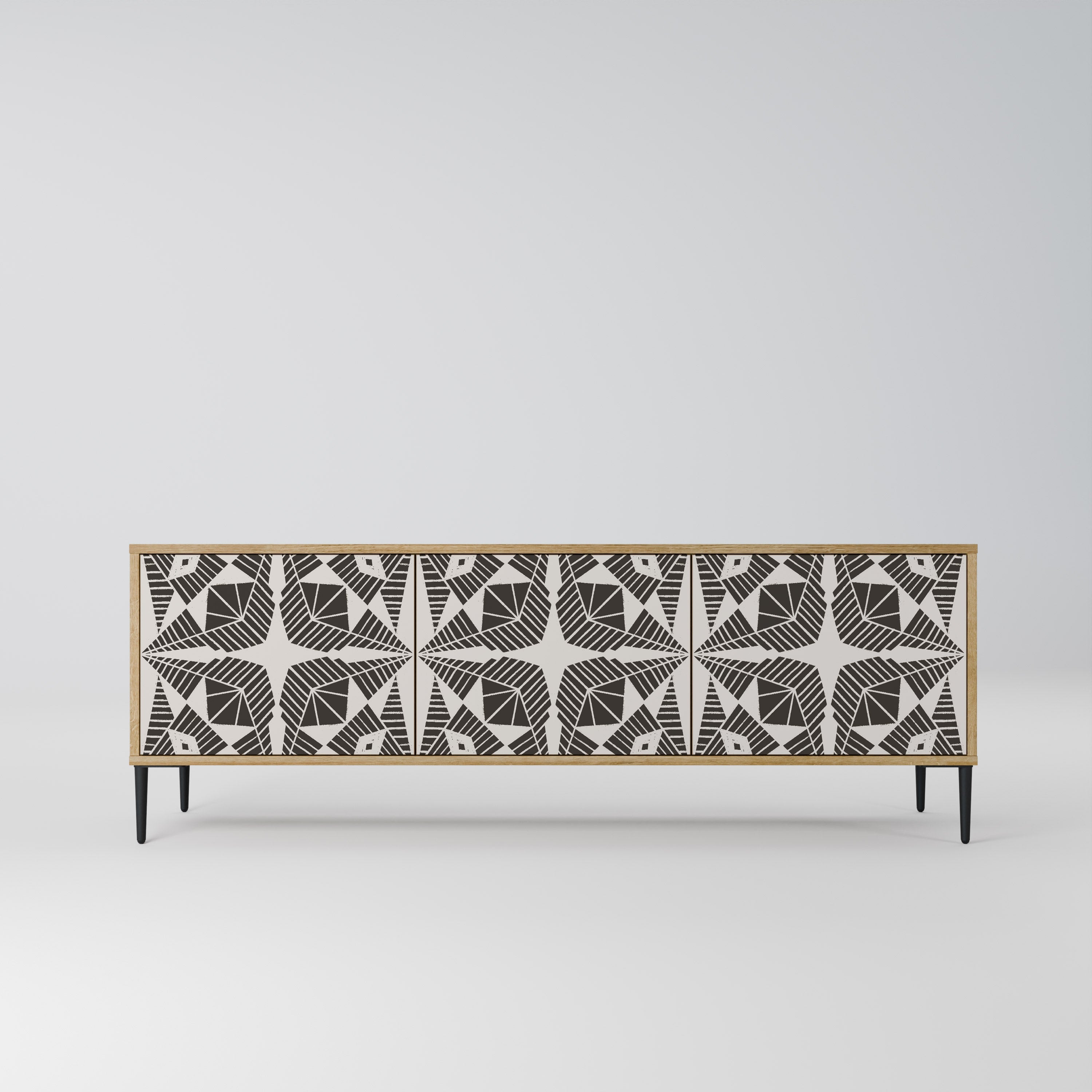 Meuble TV 3 portes MONOCHROME NEXUS effet chêne