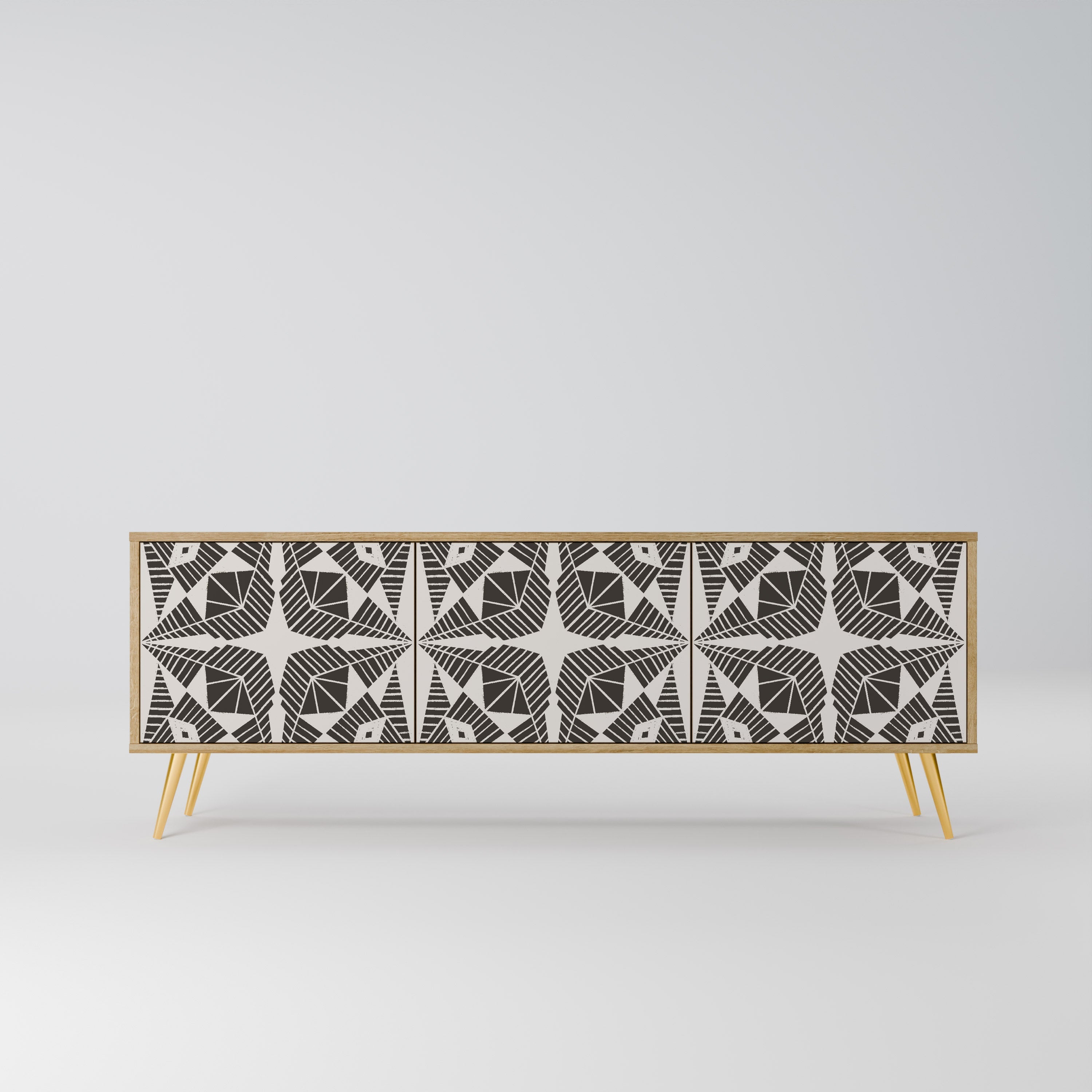 Meuble TV 3 portes MONOCHROME NEXUS effet chêne