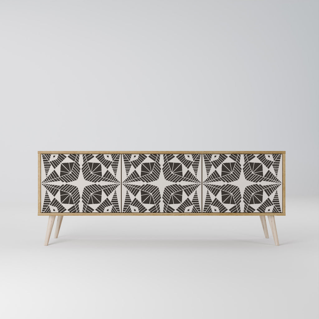 Meuble TV 3 portes MONOCHROME NEXUS effet chêne