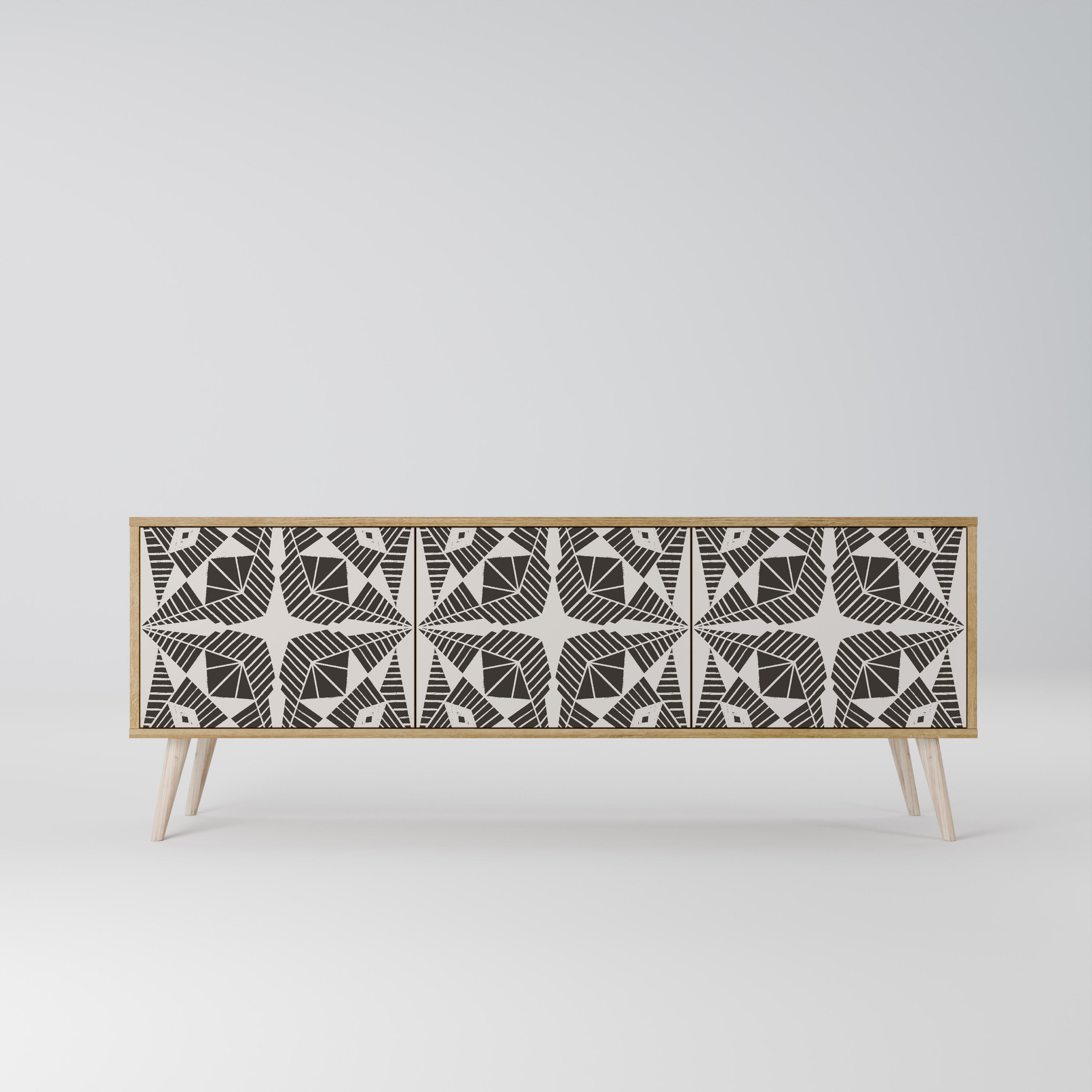 Meuble TV 3 portes MONOCHROME NEXUS effet chêne