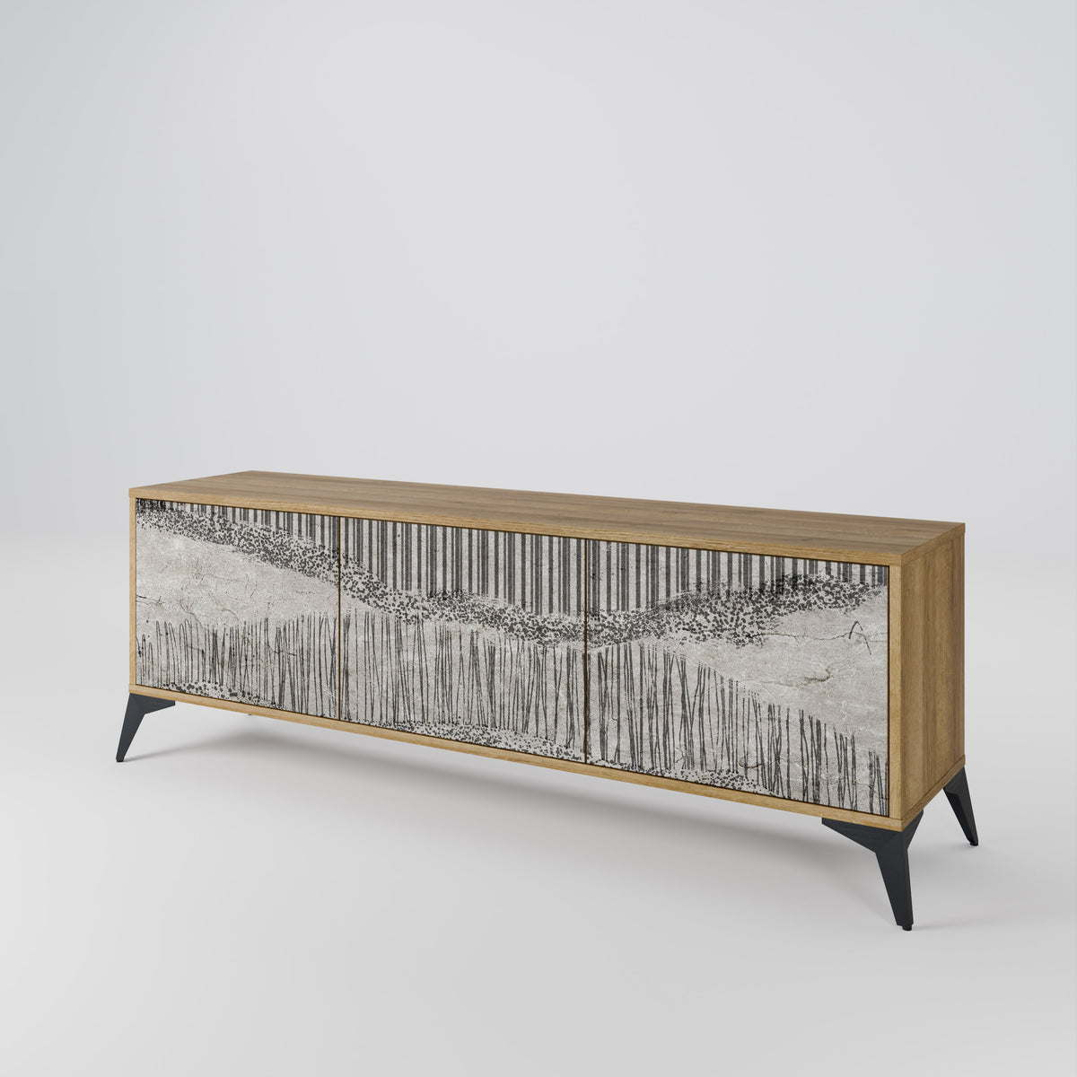 GRAIN LINES 3-Door TV Cabinet
