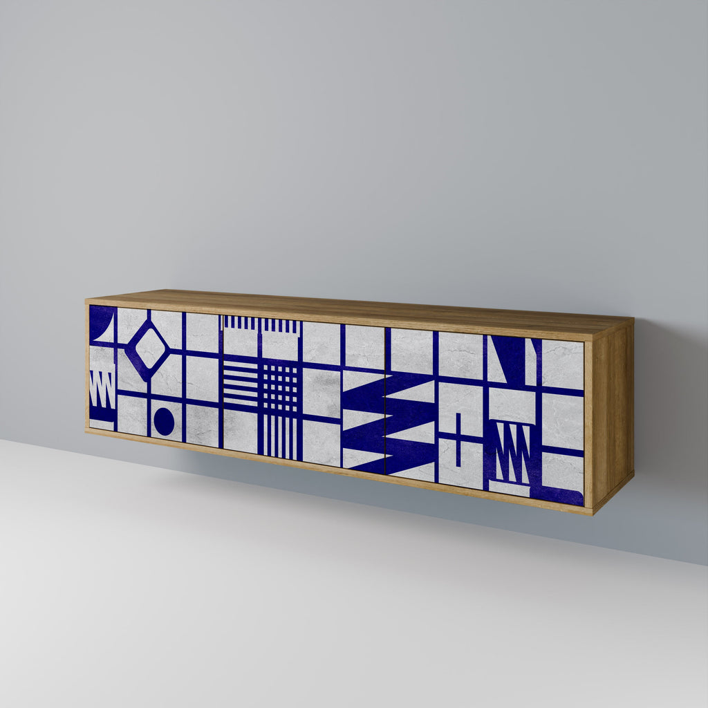 Meuble TV 3 portes effet chêne THE RIGHT PLACES