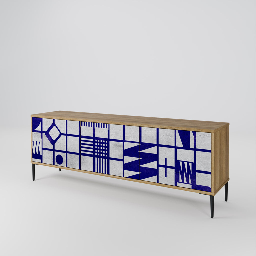 Meuble TV 3 portes effet chêne THE RIGHT PLACES