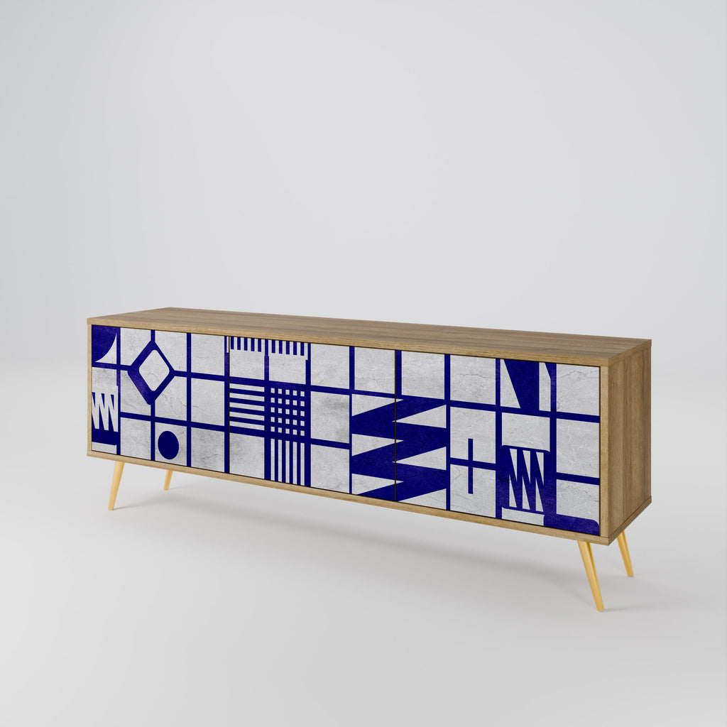 Meuble TV 3 portes effet chêne THE RIGHT PLACES