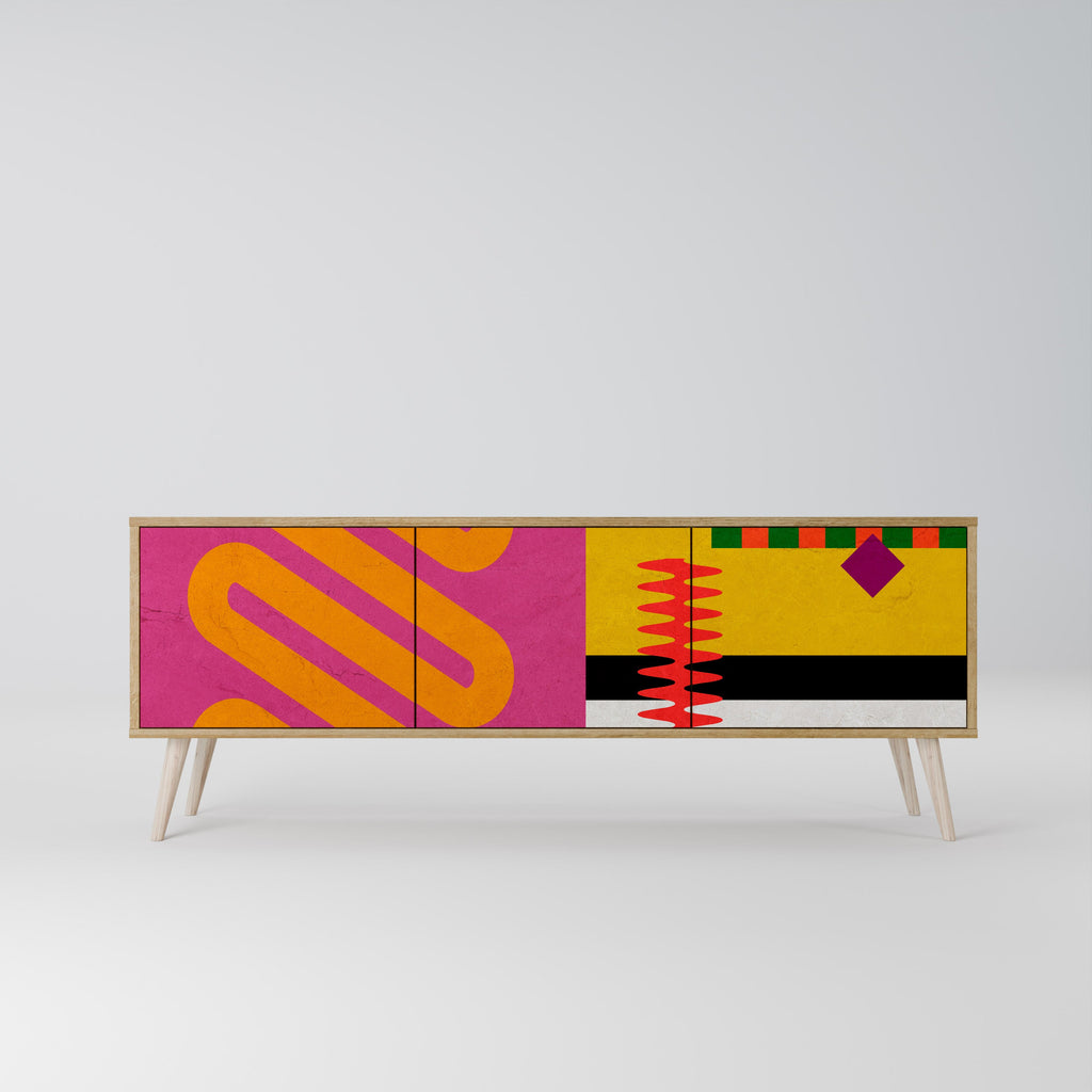 Meuble TV 3 portes VIVID ART effet chêne