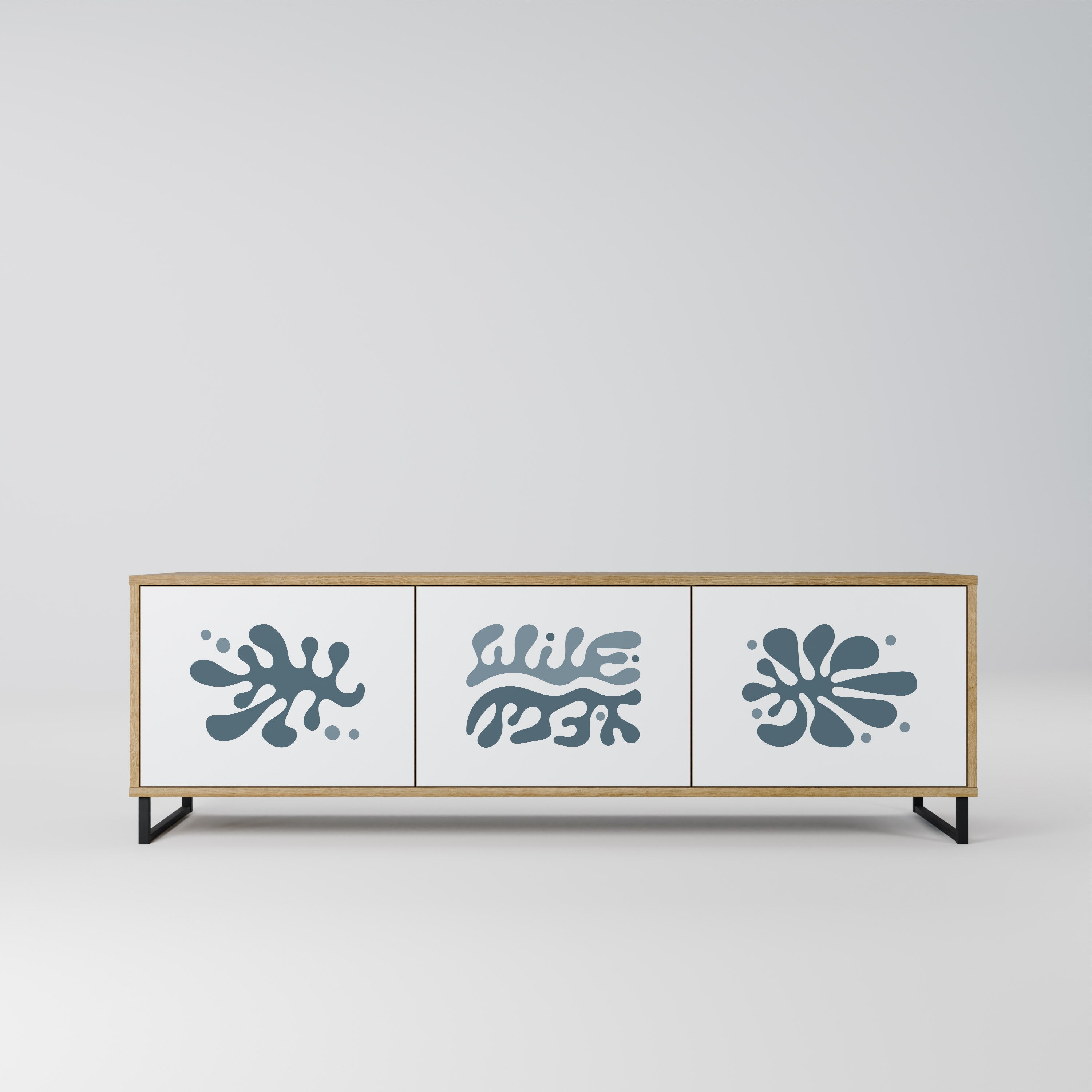 Meuble TV 3 portes WONDERLAND VEGETATION effet chêne