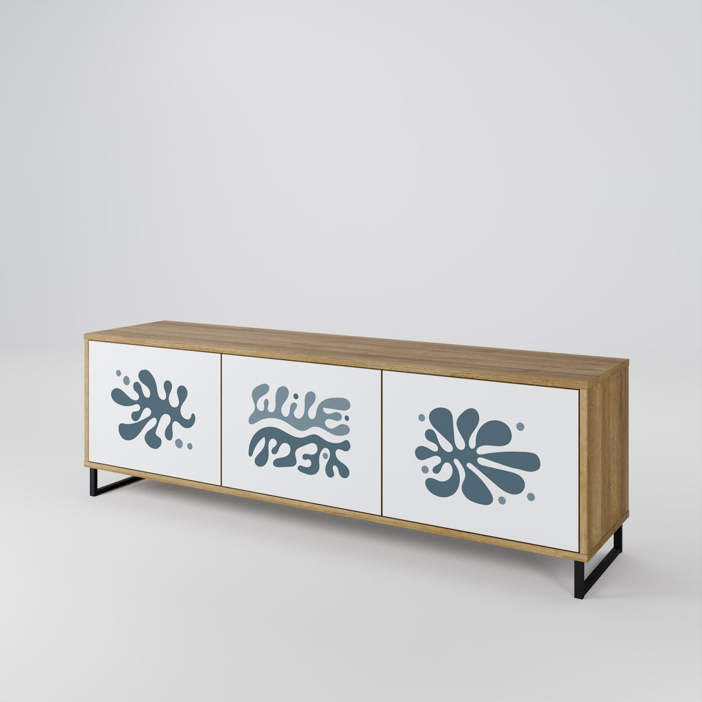 Meuble TV 3 portes WONDERLAND VEGETATION effet chêne