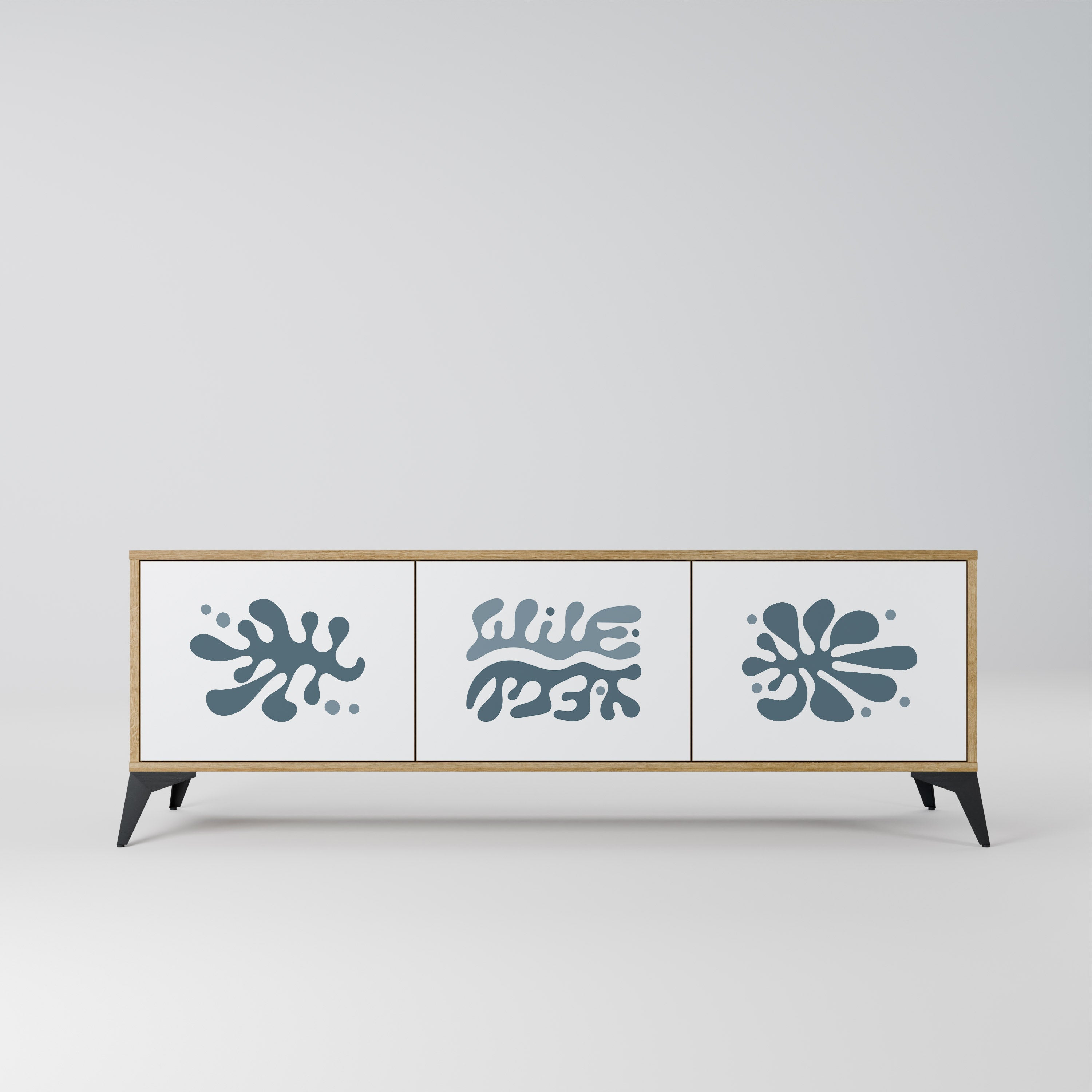 Meuble TV 3 portes WONDERLAND VEGETATION effet chêne