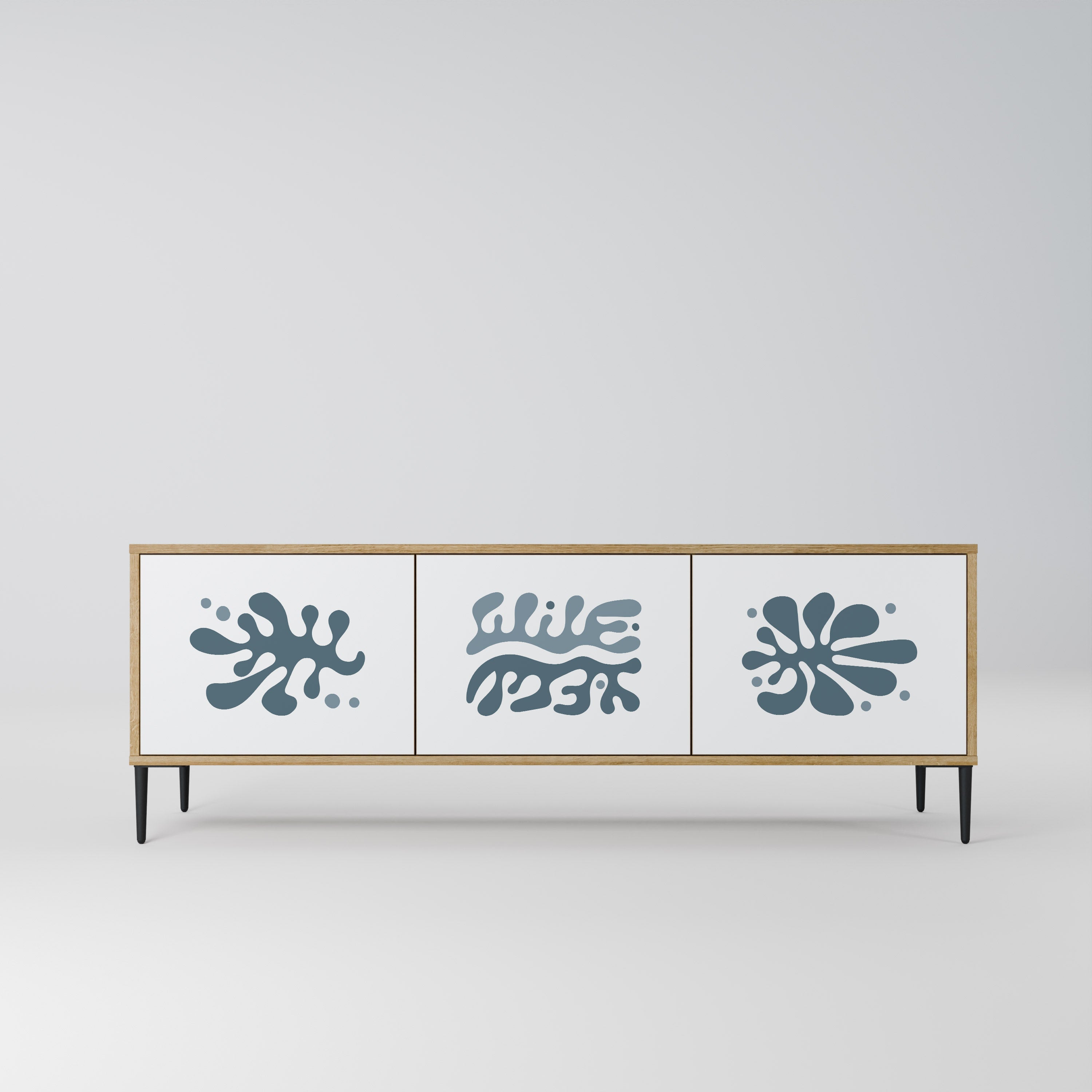 Meuble TV 3 portes WONDERLAND VEGETATION effet chêne